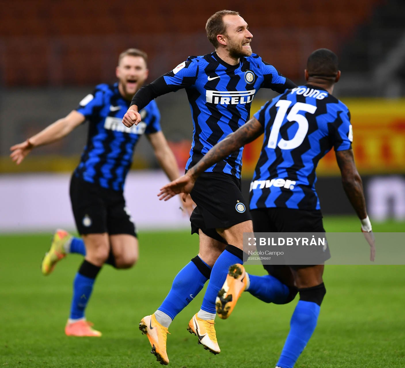 Christian Eriksen of Inter celebrates