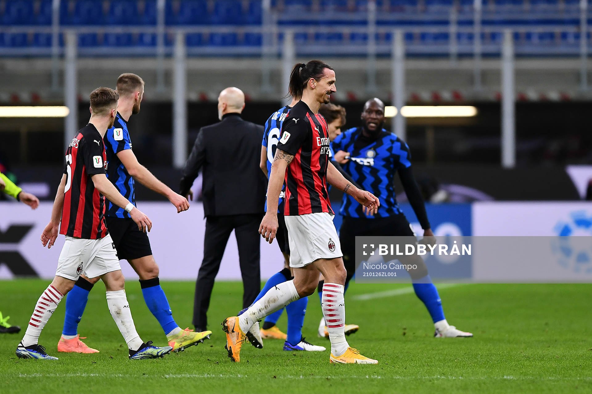 Zlatan Ibrahimovic of Milan and Romelu Lukaku of Inter