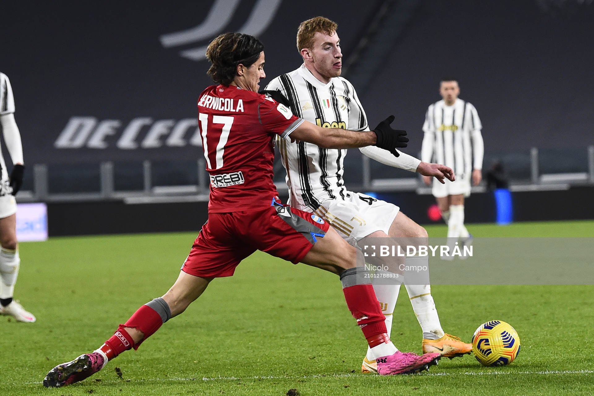 Dejan Kulusevski of Juventus during the Coppa Italia quarter final football match on January 27, 2021 in Turin. 