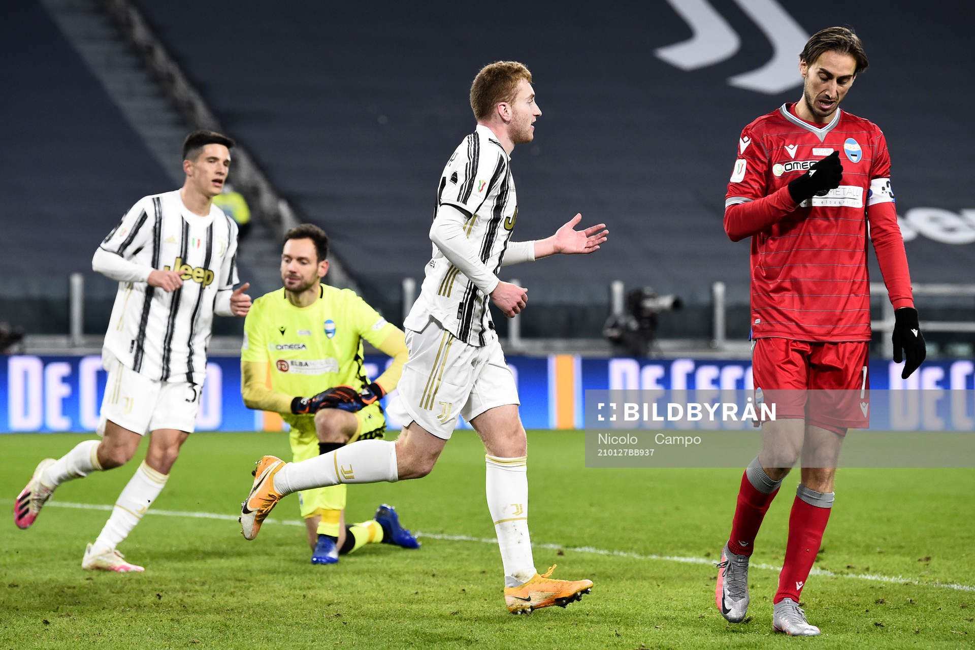Dejan Kulusevski of Juventus celebrates