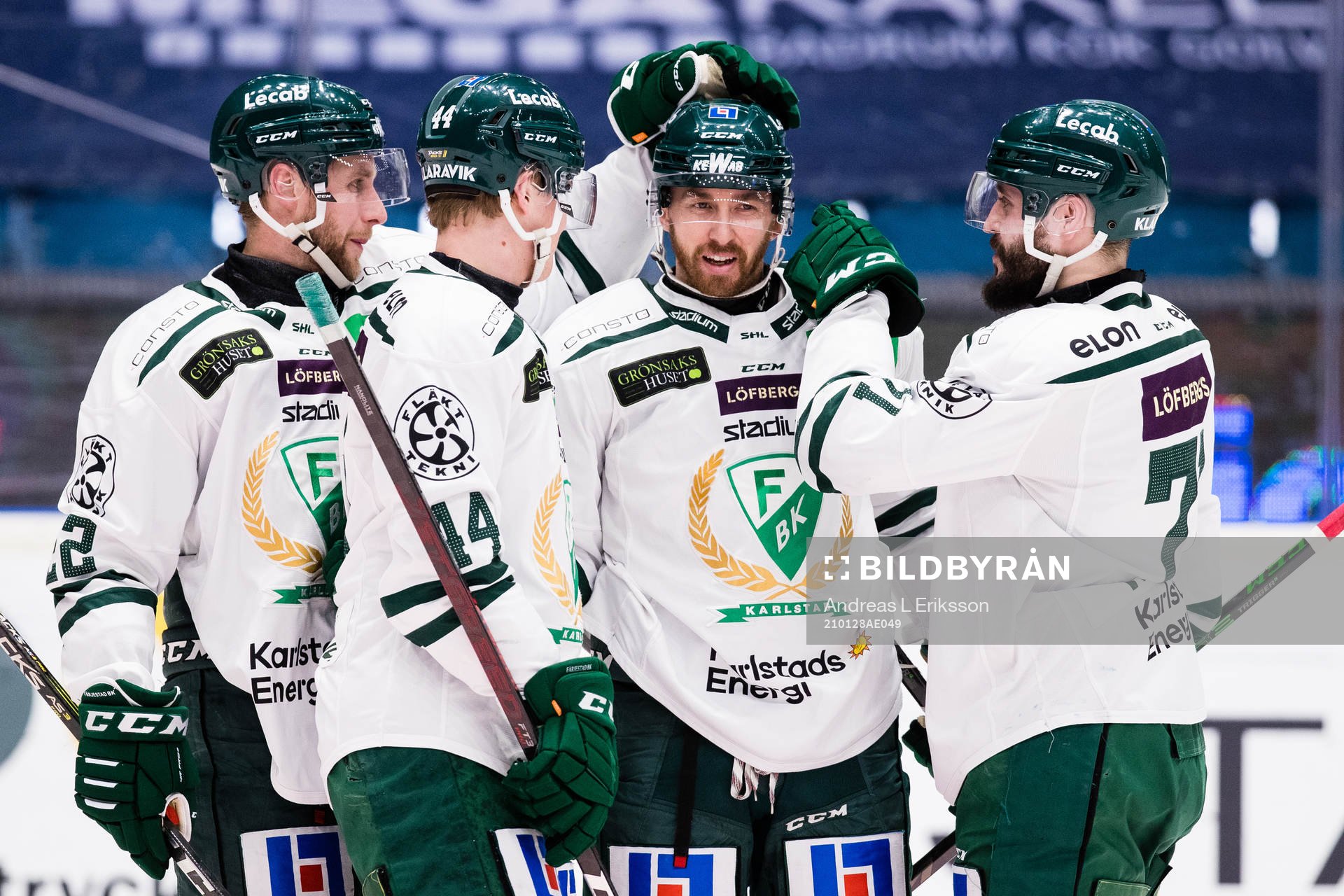 Färjestads Per Åslund, Jacob Peterson, Jonathon Blum och