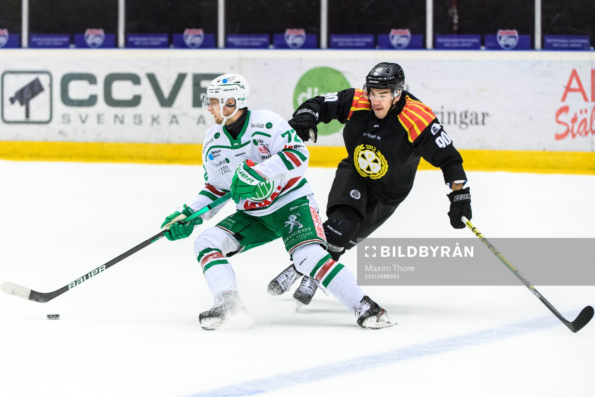 Rögles Daniel Zaar och Brynäs Shane Harperunder