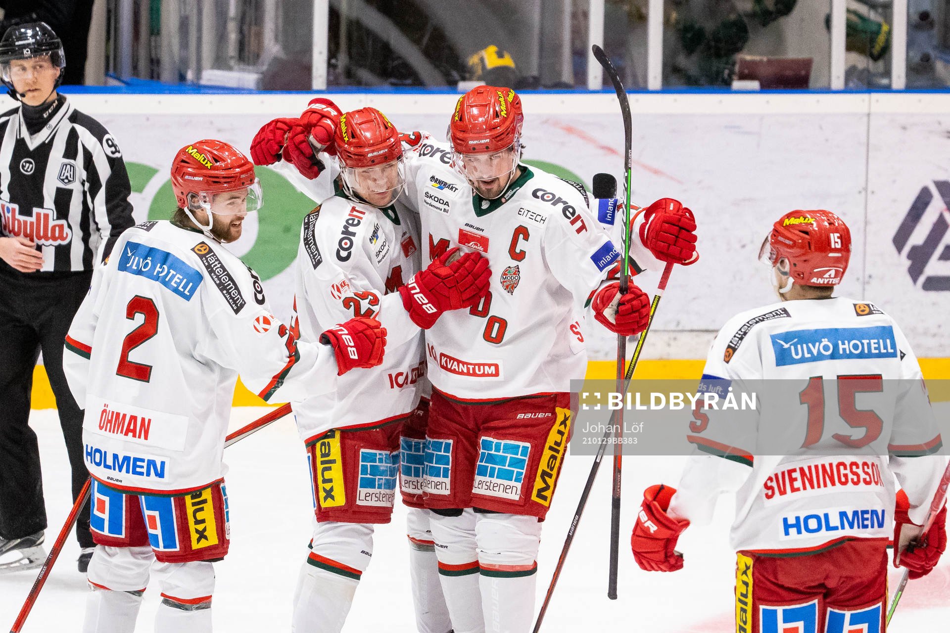 Modo Anton Öhman Mikkel Aagaard  Daniel Sylwander jublar