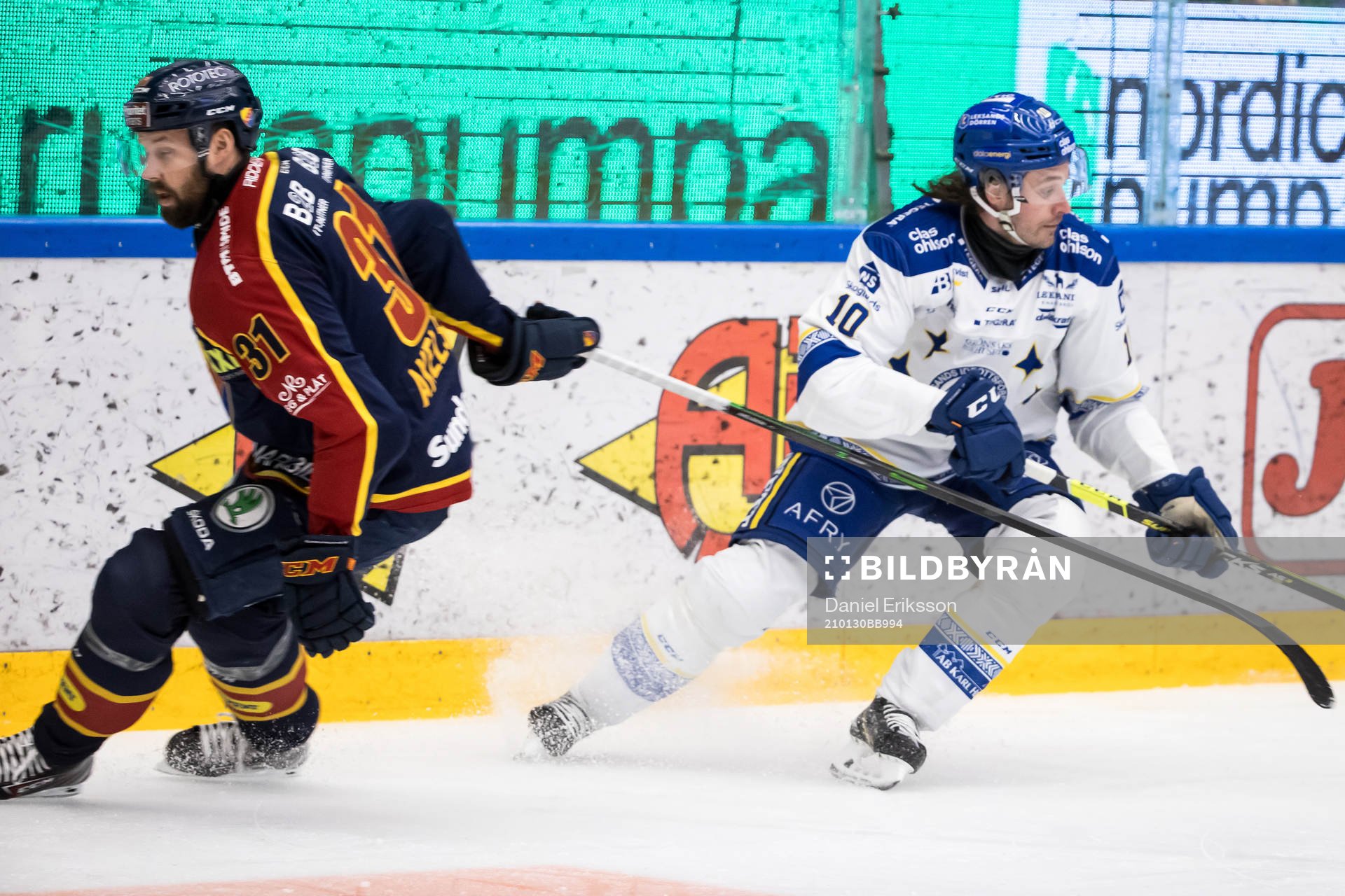 Djurgårdens Dick Axelsson och Leksands Johan Fransson