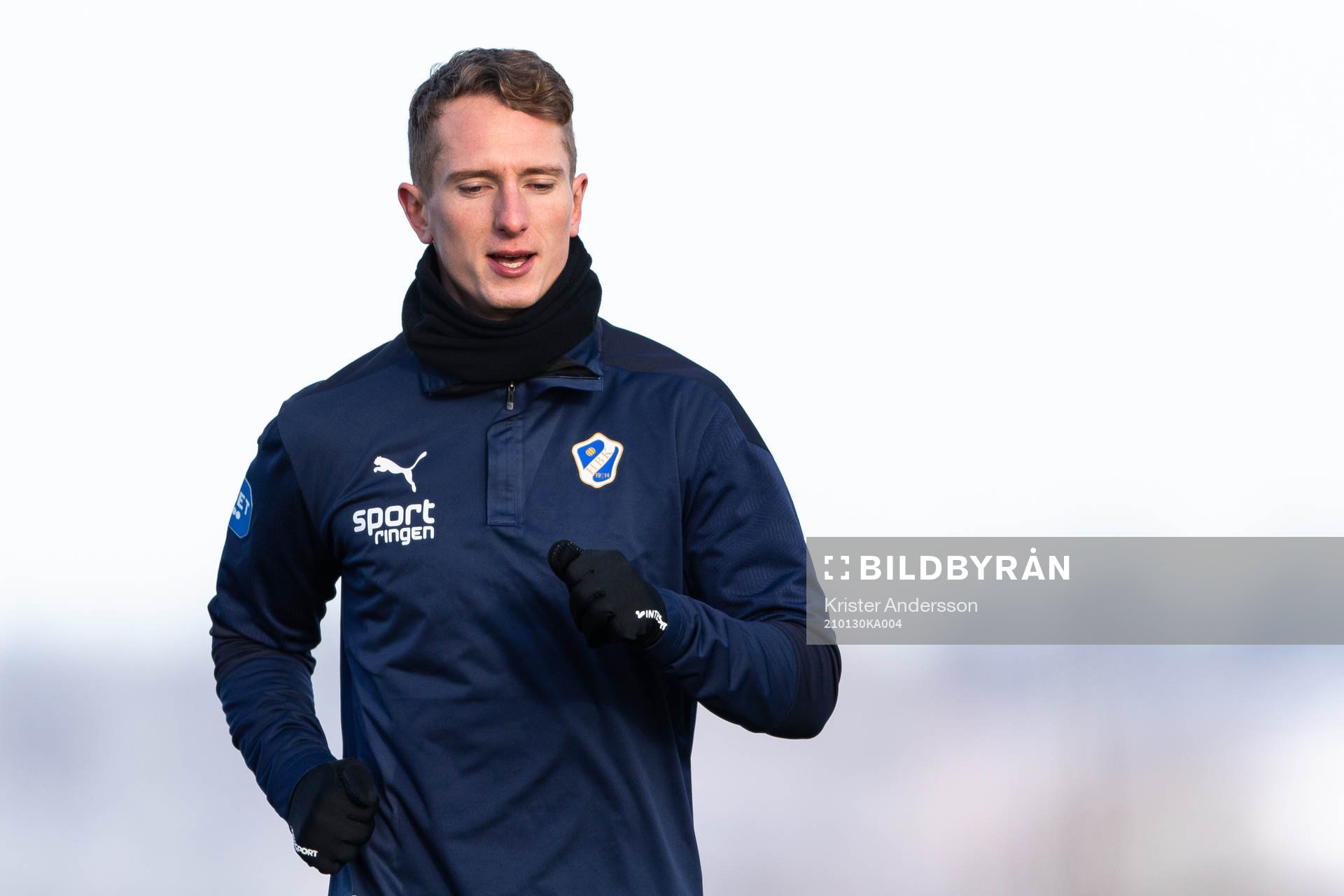 Halmstads Andreas Bengtsson före träningsmatchen i