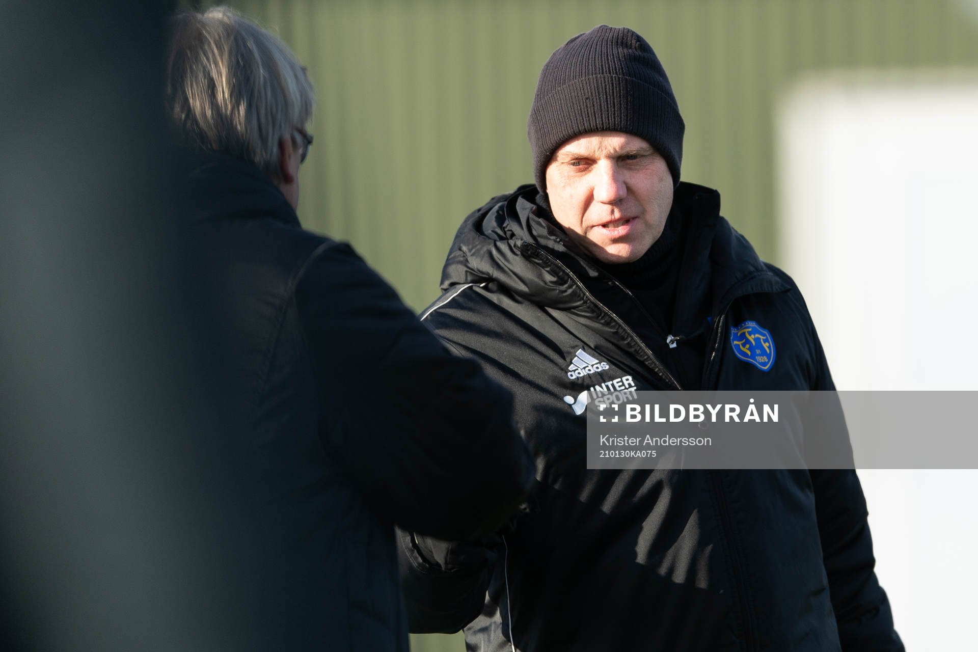 Falkenbergs tränare Hasse Eklund före träningsmatchen i