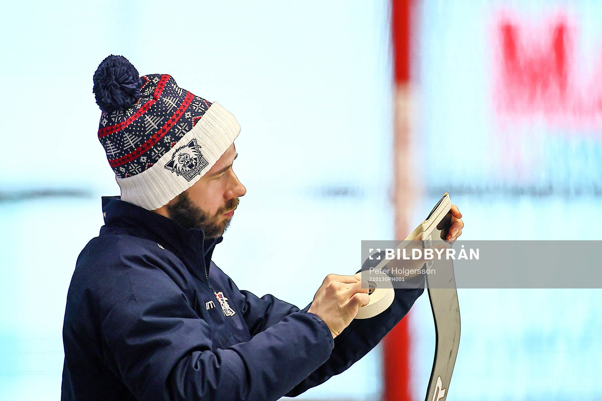 Linköpings målvakt David Rautio före ishockeymatchen i