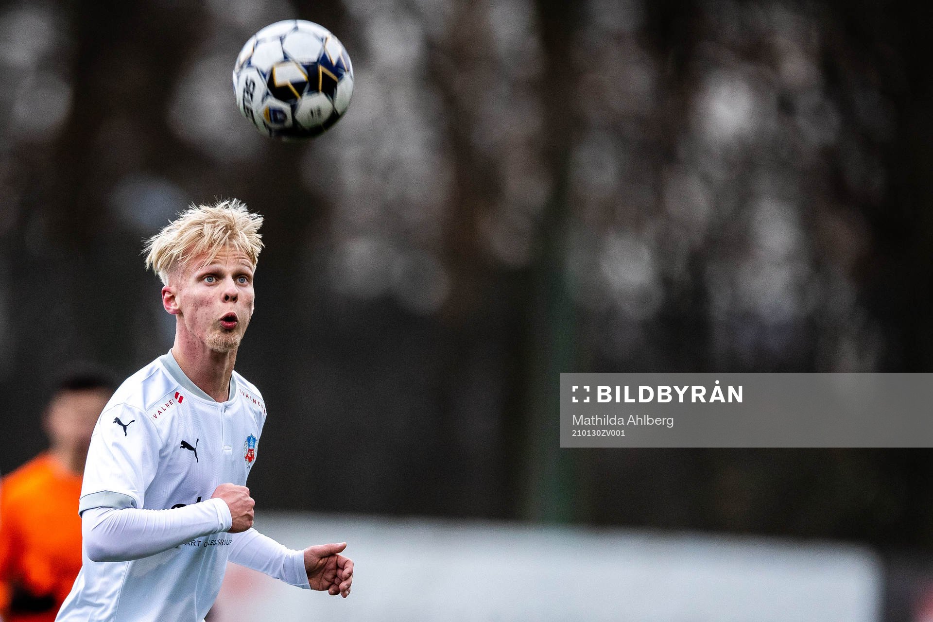 Helsingborgs Alvin Holmgren under träningsmatchen i fotboll mellan Helsingborg och Torn den 30 januari 2021 i Helsingborg. 