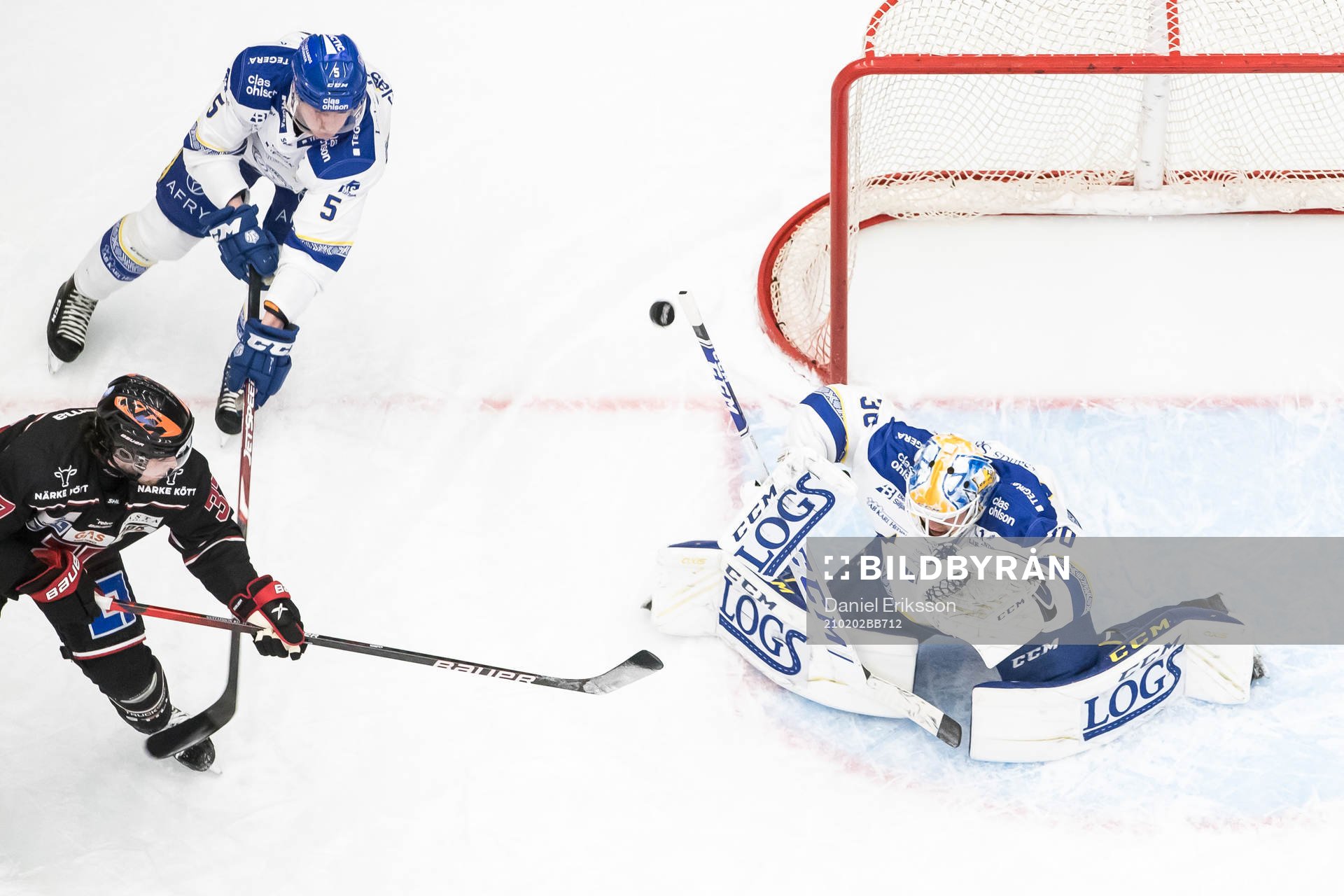 Leksands Calle Själin och målvakt Janne Juvonen och