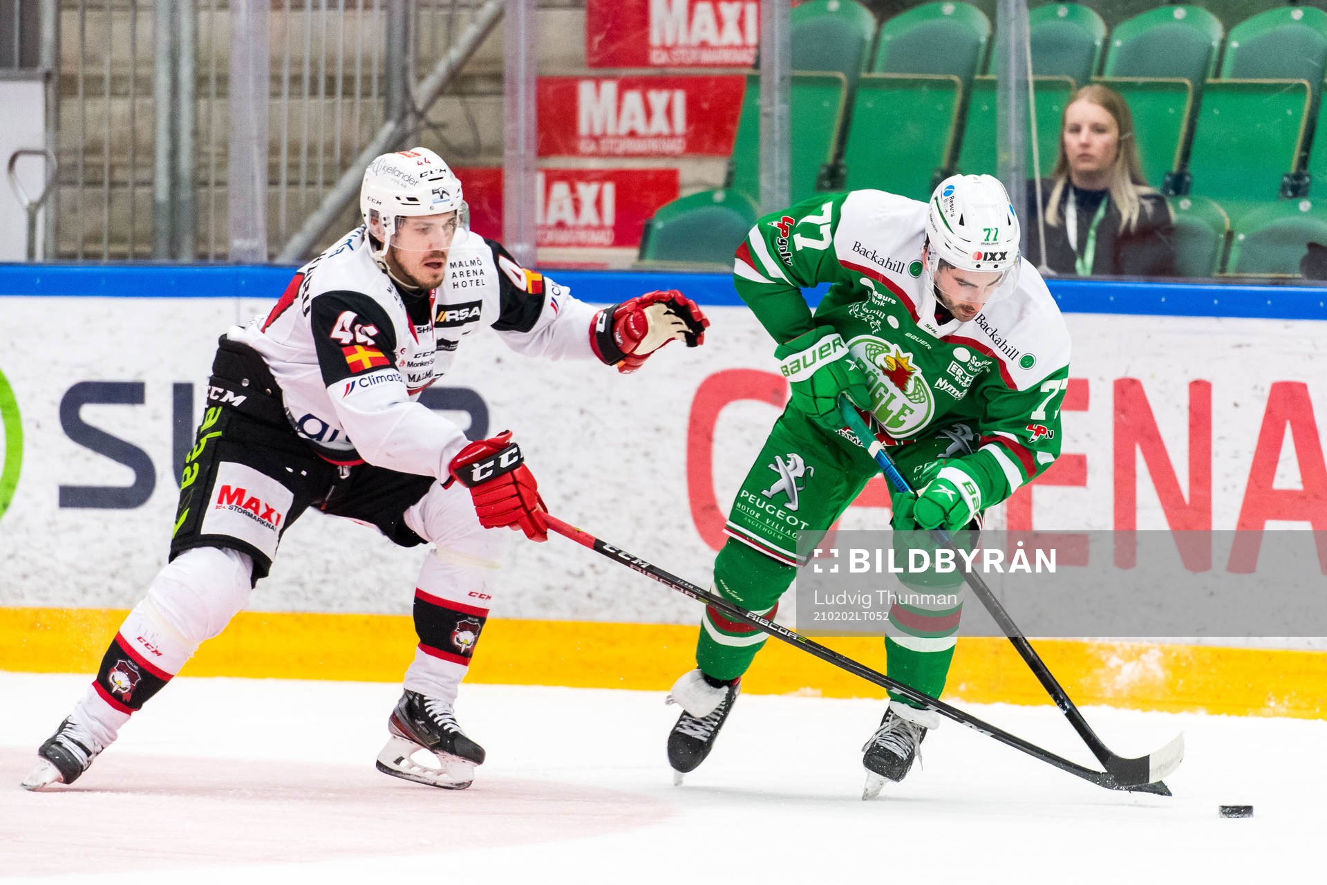 Rögles Joey LaLeggia och Malmö Redhawks Jesper Jensen Aabo