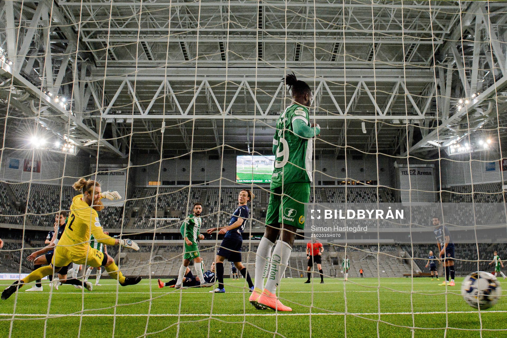 Hammarbys Jusef Erabi gör 1-1 bakom Akropolis målvakt