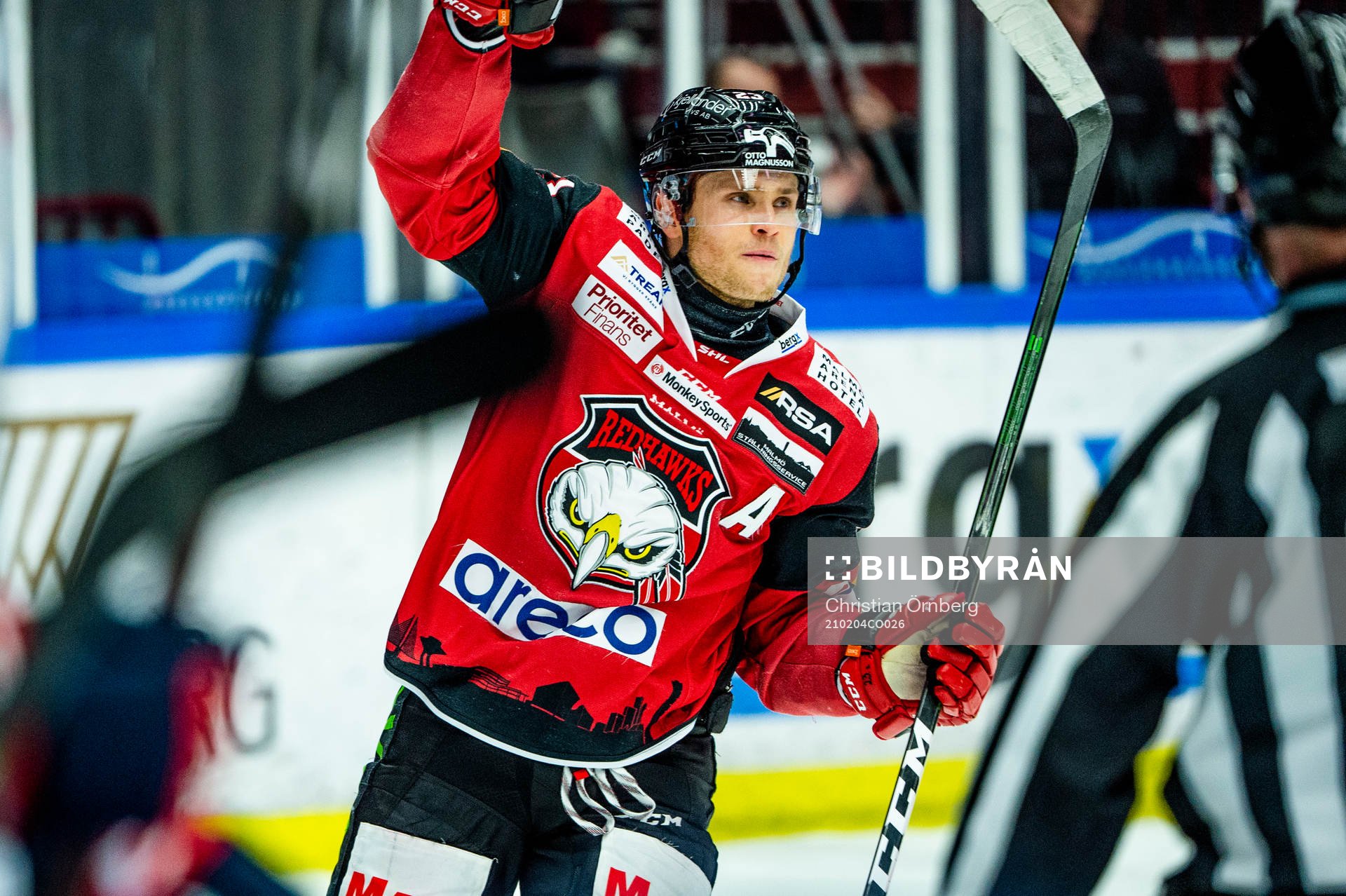Malmö Redhawks Christoffer Forsberg jublar