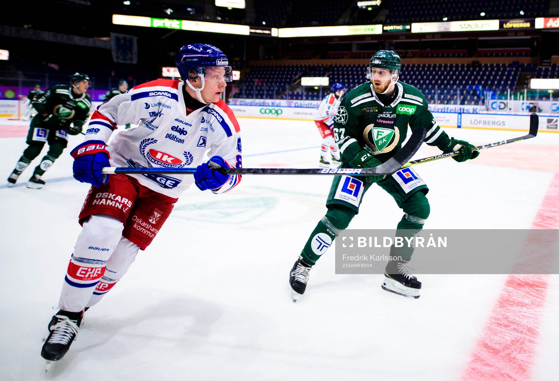 Oskarshamns Fredrik Olofsson och Färjestads Pontus