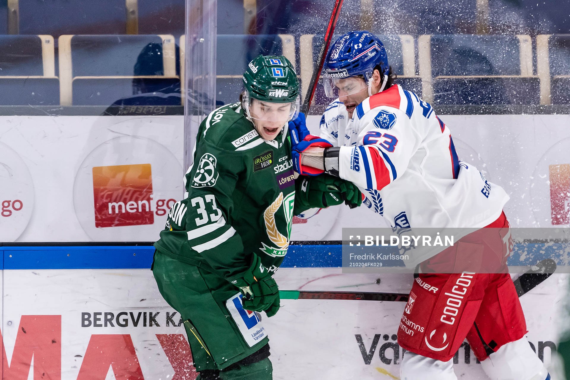 Färjestads Albert Johansson och Oskarshamns Andrew O´Brien