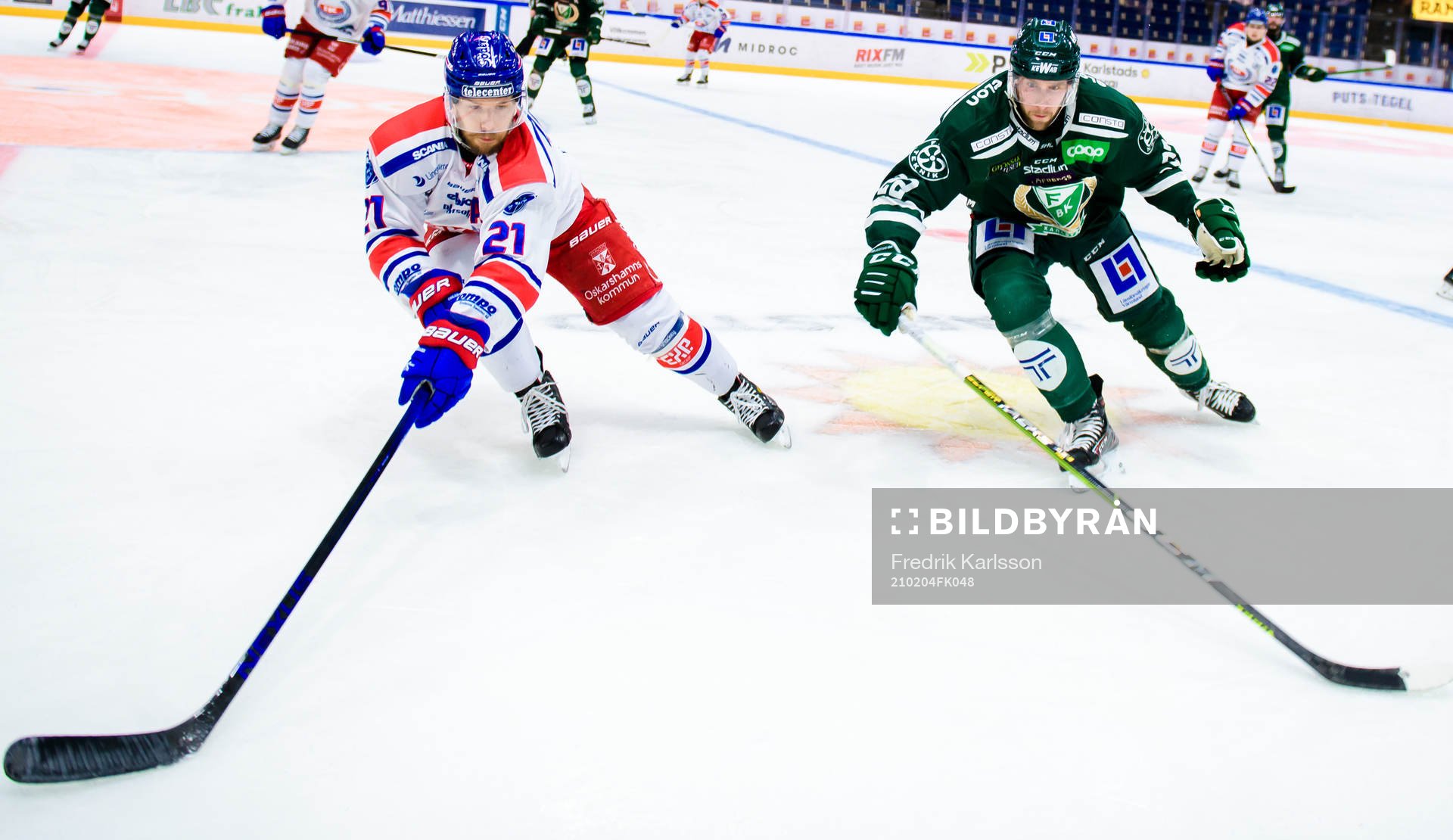 Oskarshamns Brian Cooper och Färjestads Per Åslund