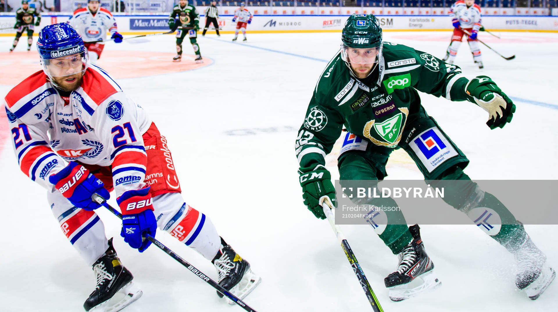 Oskarshamns Brian Cooper och Färjestads Per Åslund