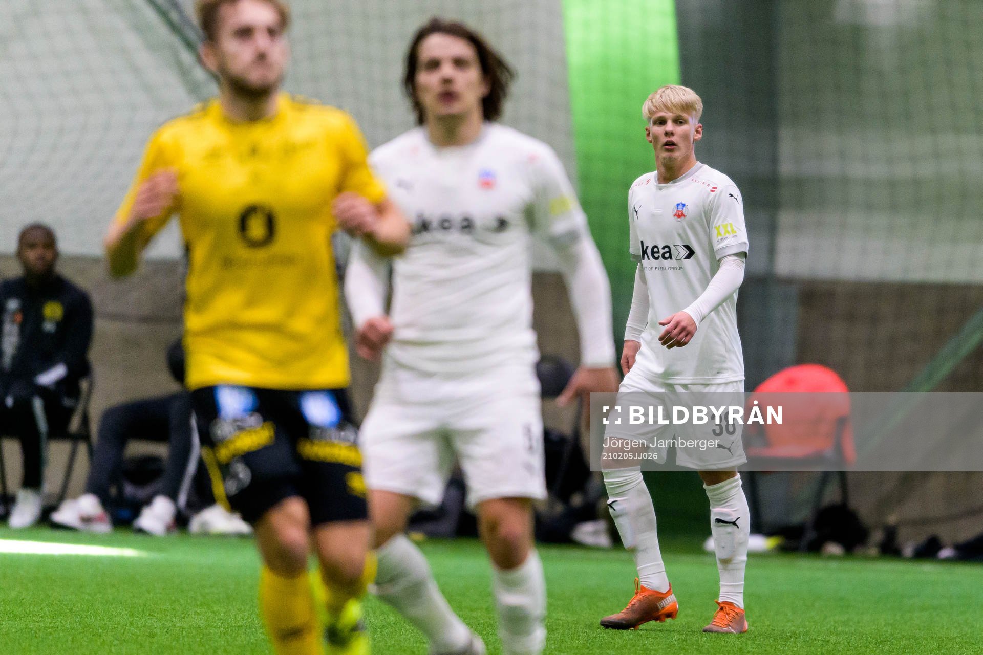 Helsingborgs Alvin Holmgren under träningsmatchen i fotboll mellan Elfsborg och Helsingborg den 5 februari 2021 i Borås. 