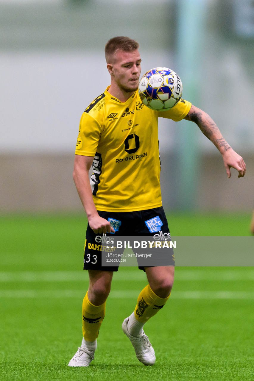 Elfsborgs Viktor Widell under träningsmatchen i fotboll mellan Elfsborg och Helsingborg den 5 februari 2021 i Borås. 