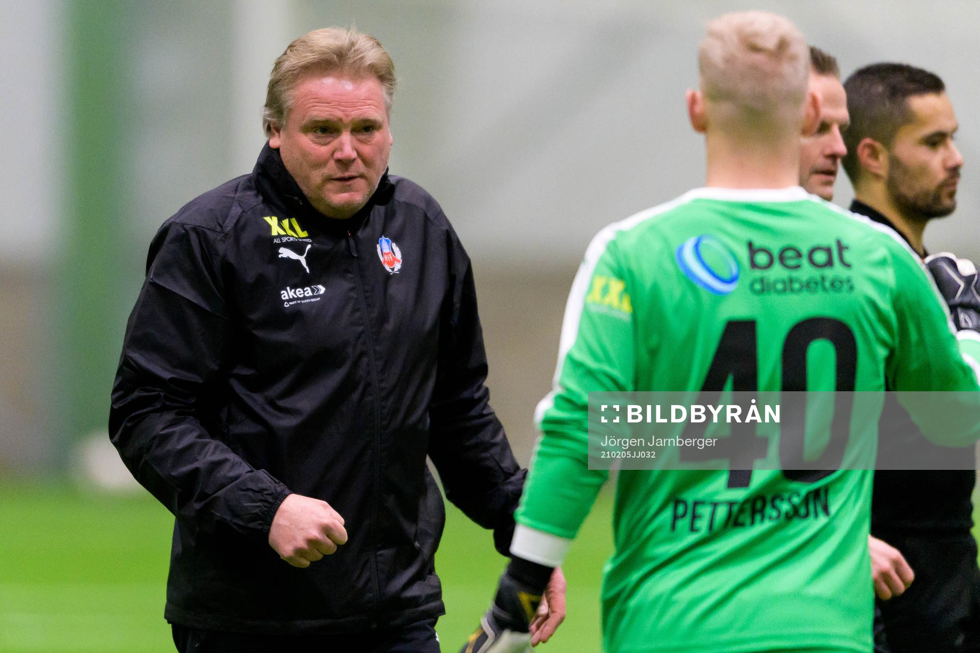 Helsingborgs tränare Jörgen Lennartsson under träningsmatchen i fotboll mellan Elfsborg och Helsingborg den 5 februari 2021 i Borås.