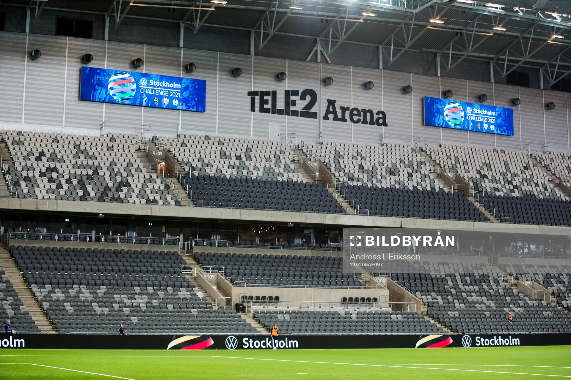 Tele2 Arena innan träningsmatchen i fotboll mellan