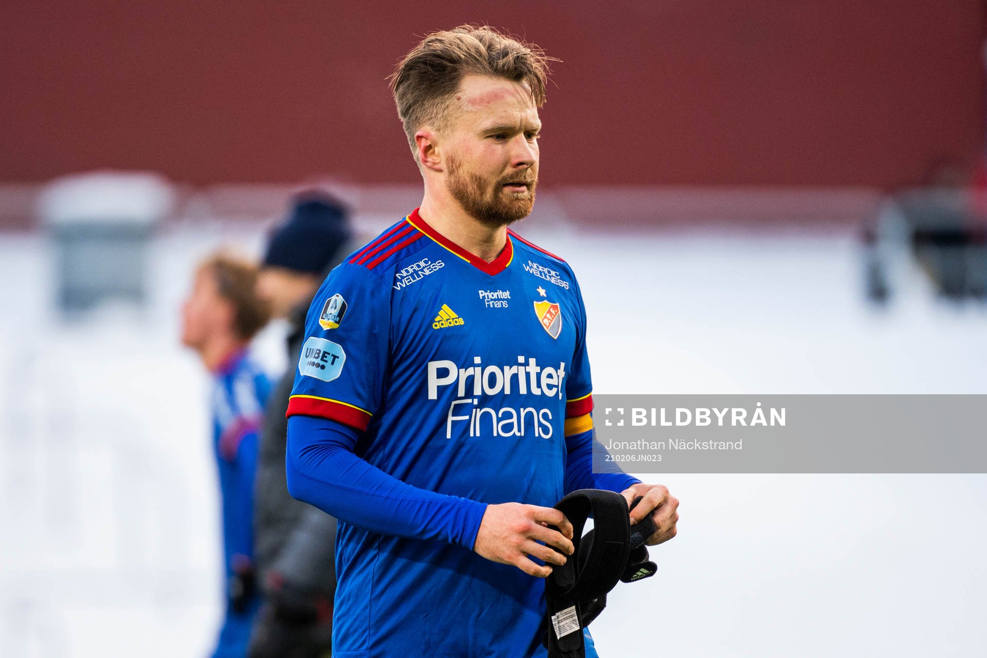 Djurgårdens Jacob Une Larsson efter träningsmatchen i fotboll mellan Brommapojkarna och Djurgården den 6 februari 2021 i Stockholm.
