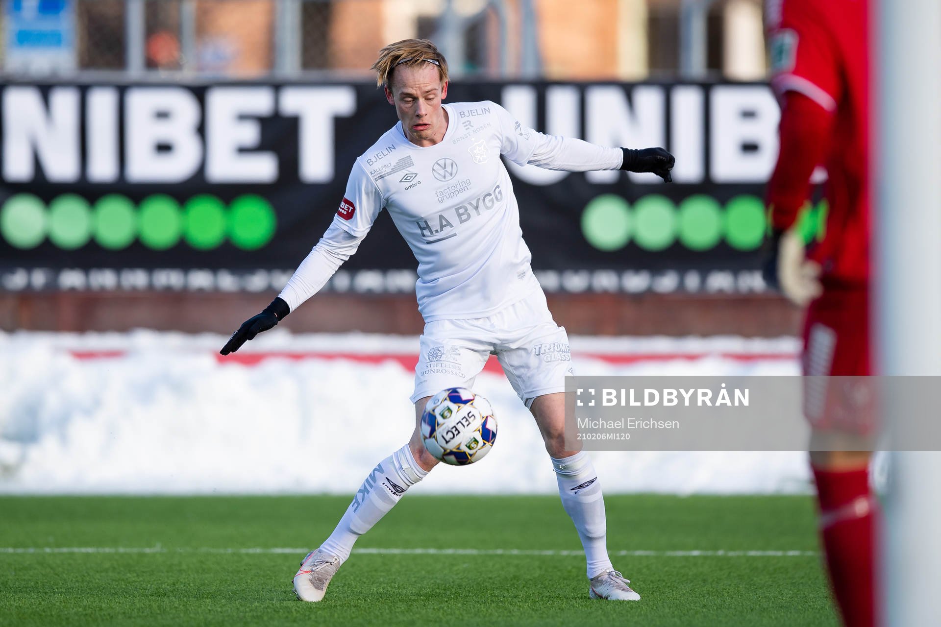 Örgrytes Arvid Sigurdsson under fotbollsmatchen i träningsmatchen mellan Örgryte och Utsikten den 6 februari 2021 i Göteborg. 