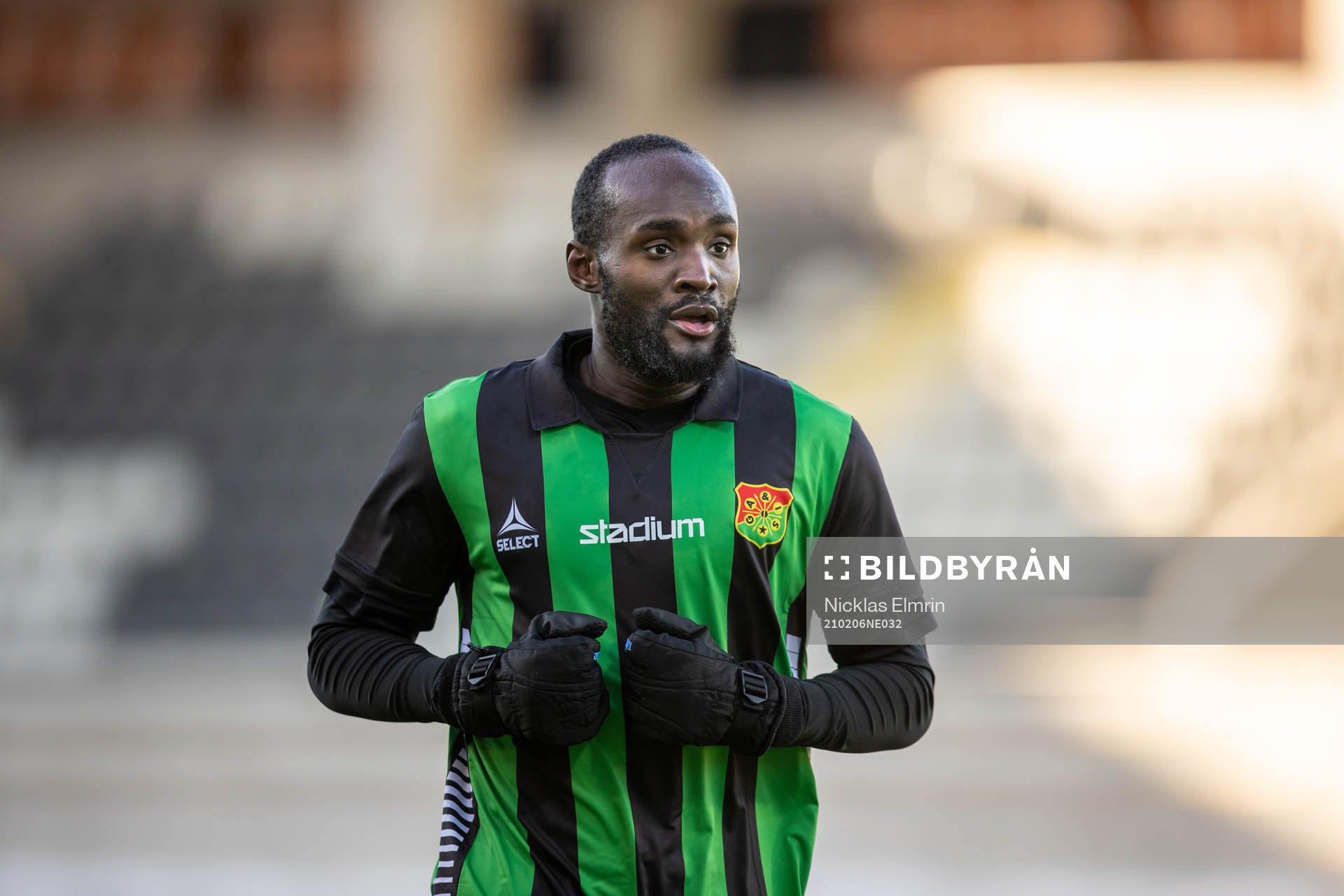 GAIS Boris Lumbana under fotbollsmatchen i träningsmatchen mellan GAIS och Norrby den 6 februari 2021 i Göteborg. 