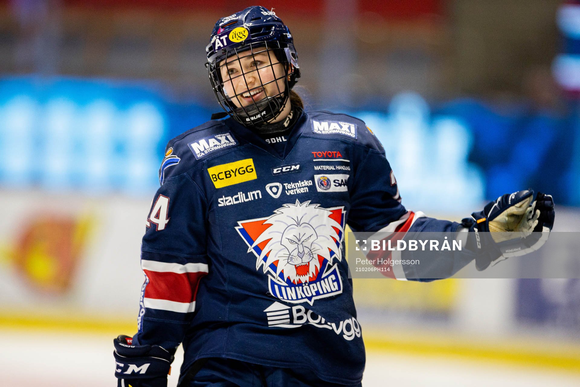 Linköpings Carly Bullock jublar