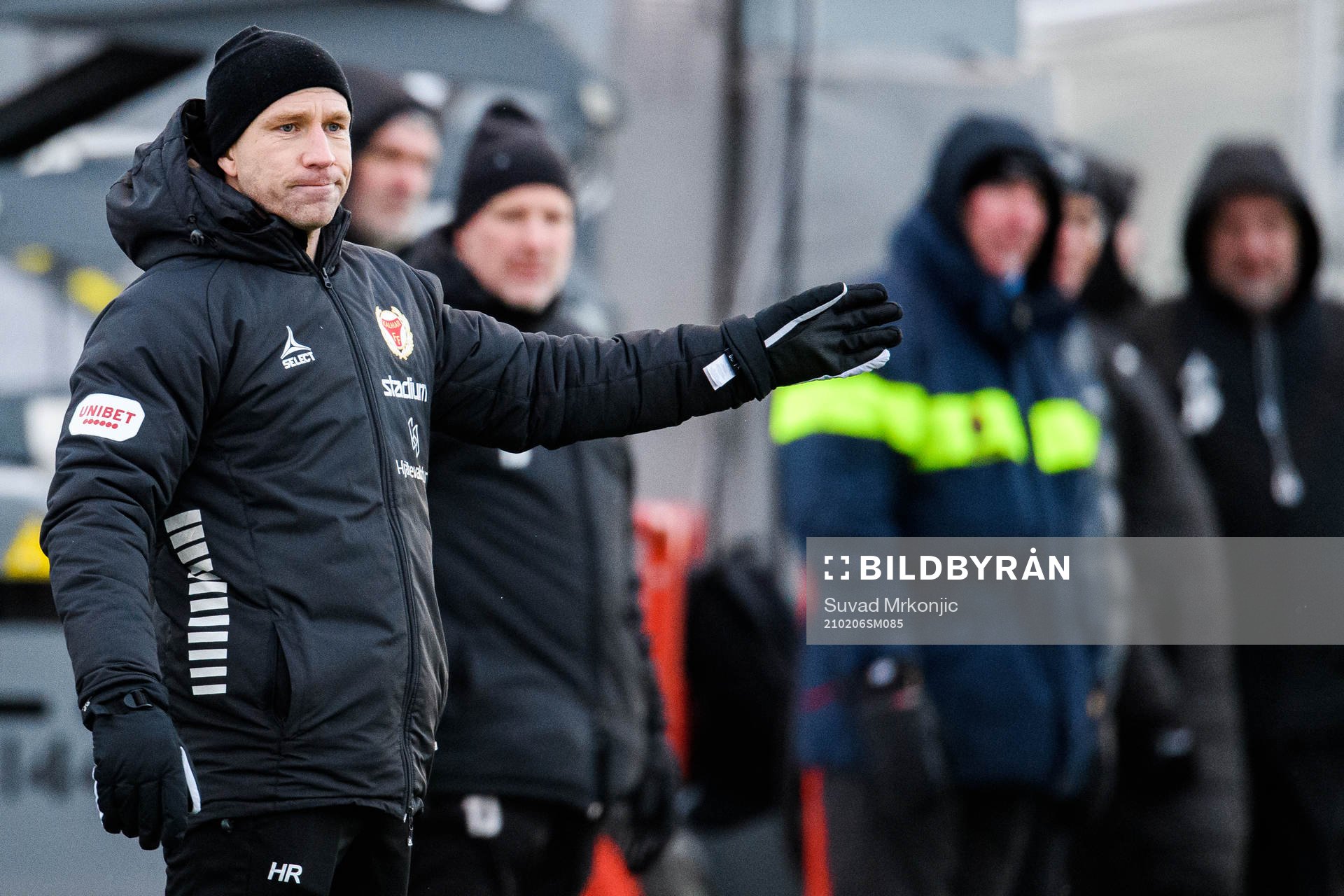 Kalmars tränare Henrik Rydström under träningsmatchen i fotboll mellan Kalmar och Malmö FF den 6 februari 2021 i Kalmar. 