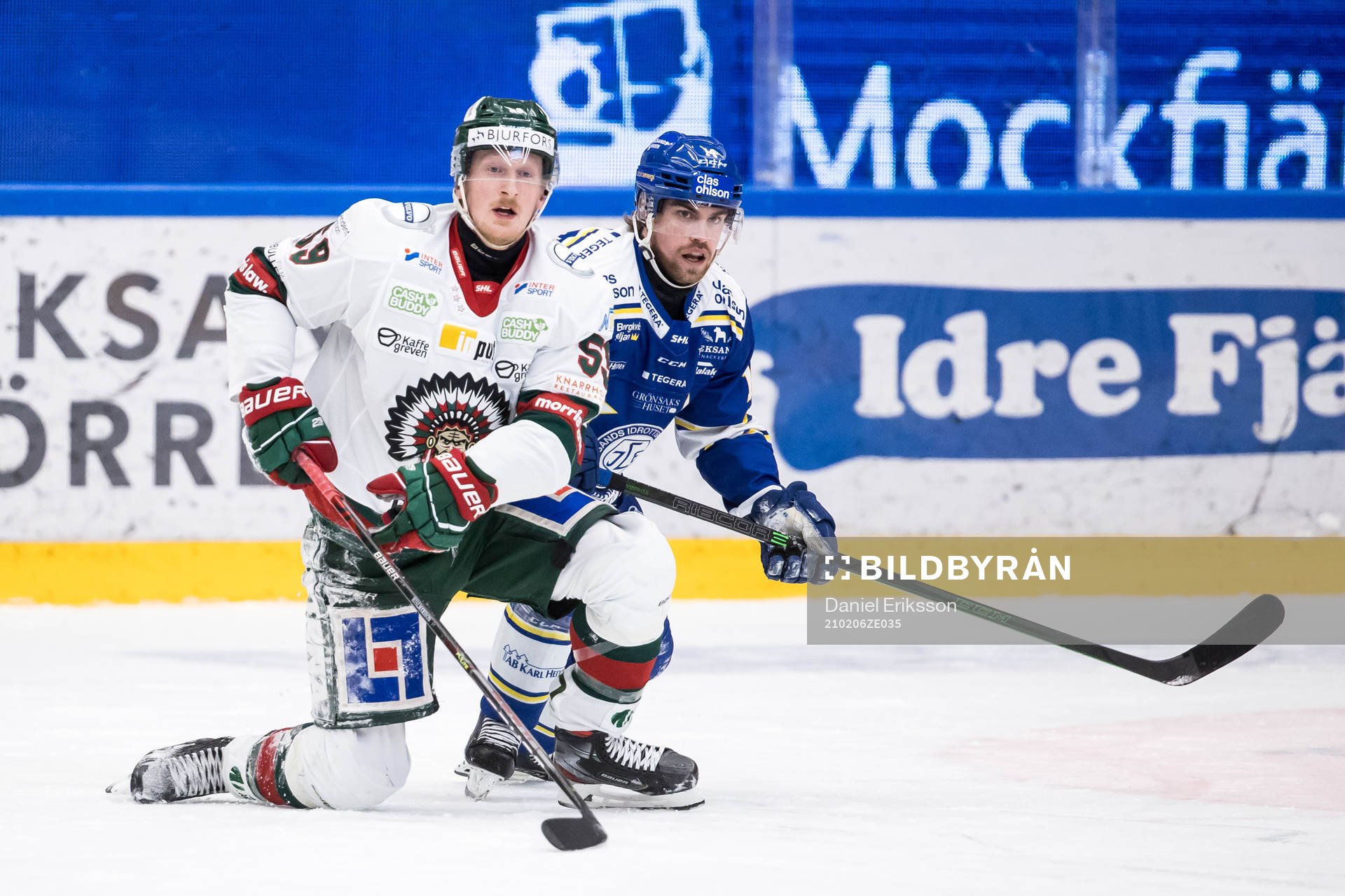 Frölundas Simon Hjalmarsson och Leksands Oskar Lang
