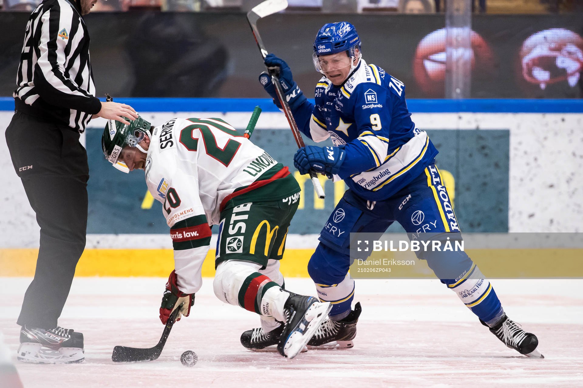 Leksands Patrik Zackrisson och Frölundas Joel Lundqvist