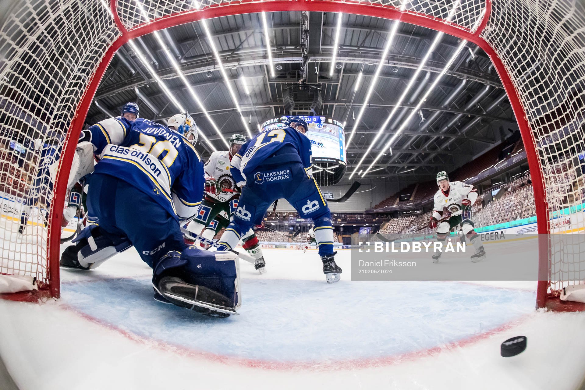 1-1 bakom Leksands målvakt Janne Juvonen och Jon Knuts