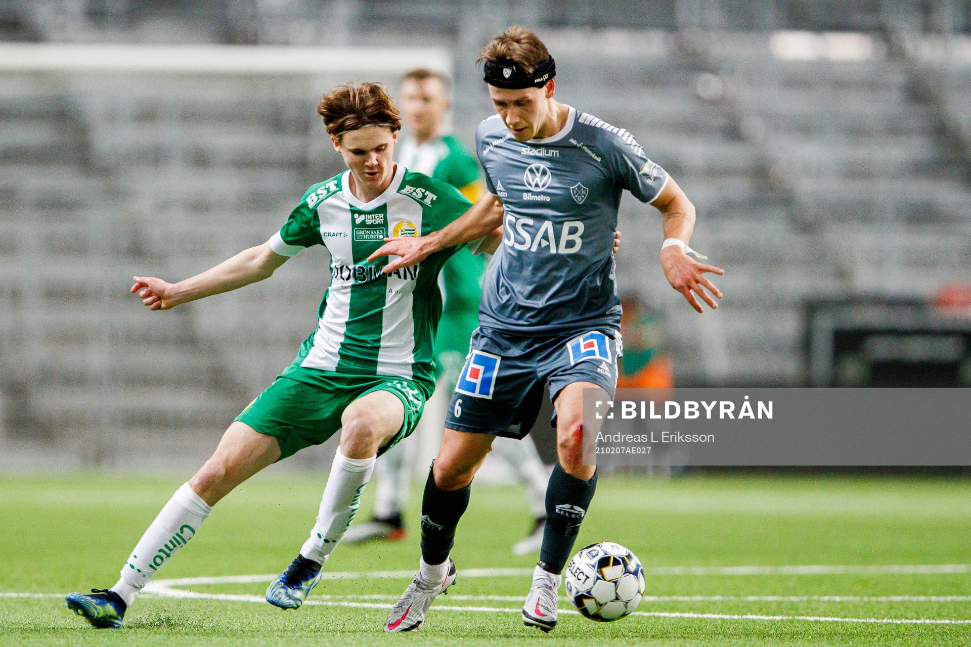 Hammarbys Williot Swedberg och Brages Bjarni Mark Antonsson