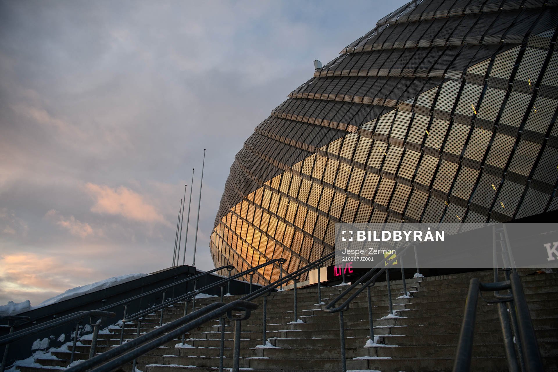 Exteriör vy av Tele2 Arena