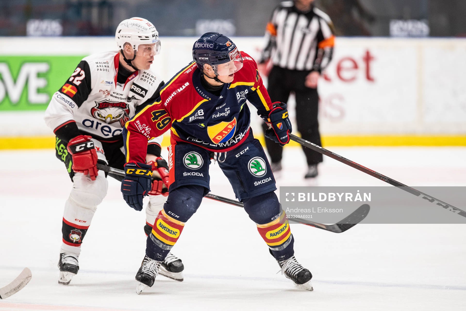 Malmö Redhawks Lars Bryggman och Djurgårdens Rhett