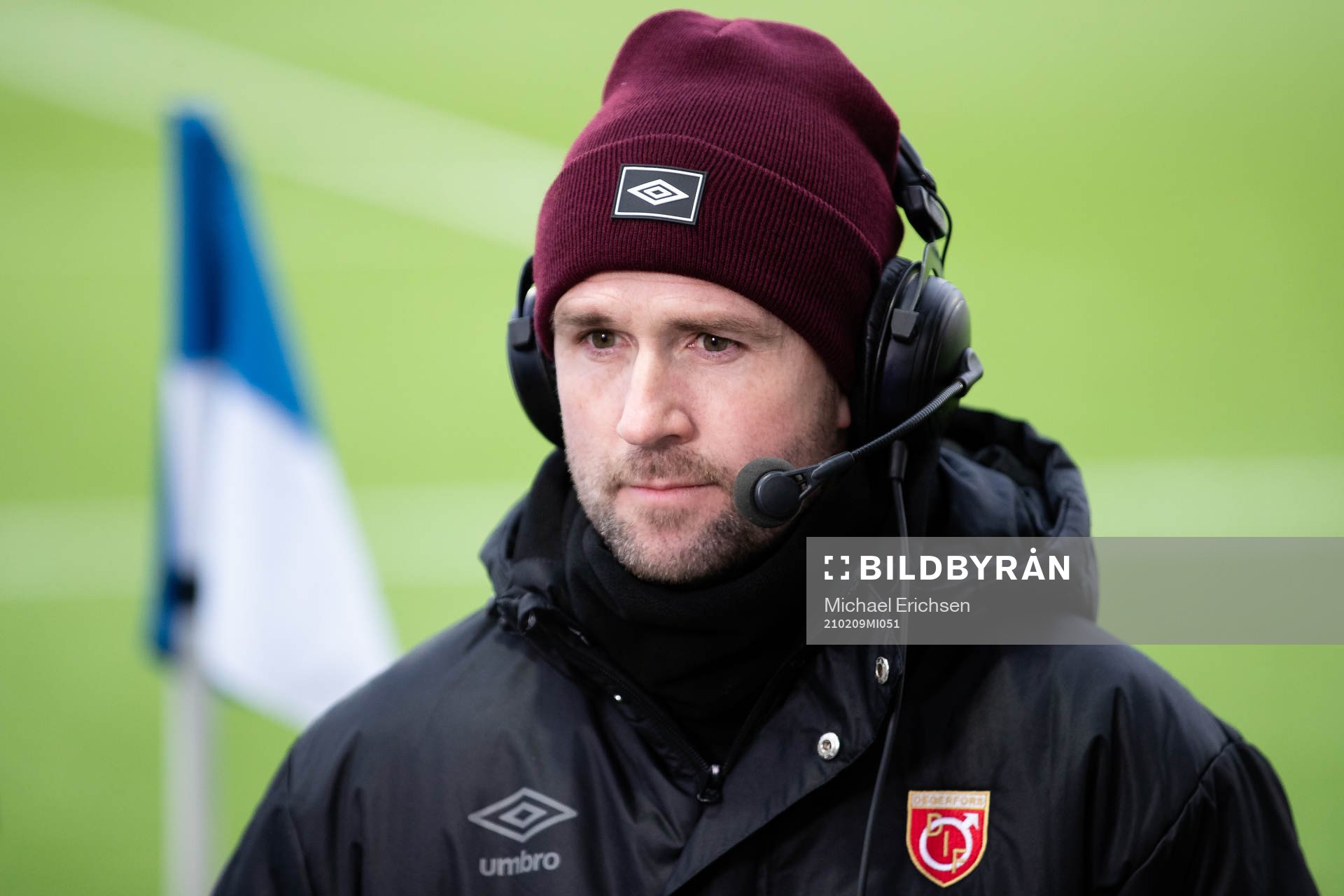 Degerfors tränare Tobias Solberg innan fotbollsmatchen i
