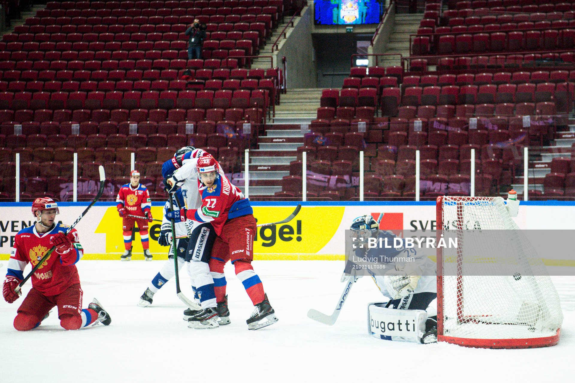 Ivan Chekhovich of Russia scores the 2-0 goal