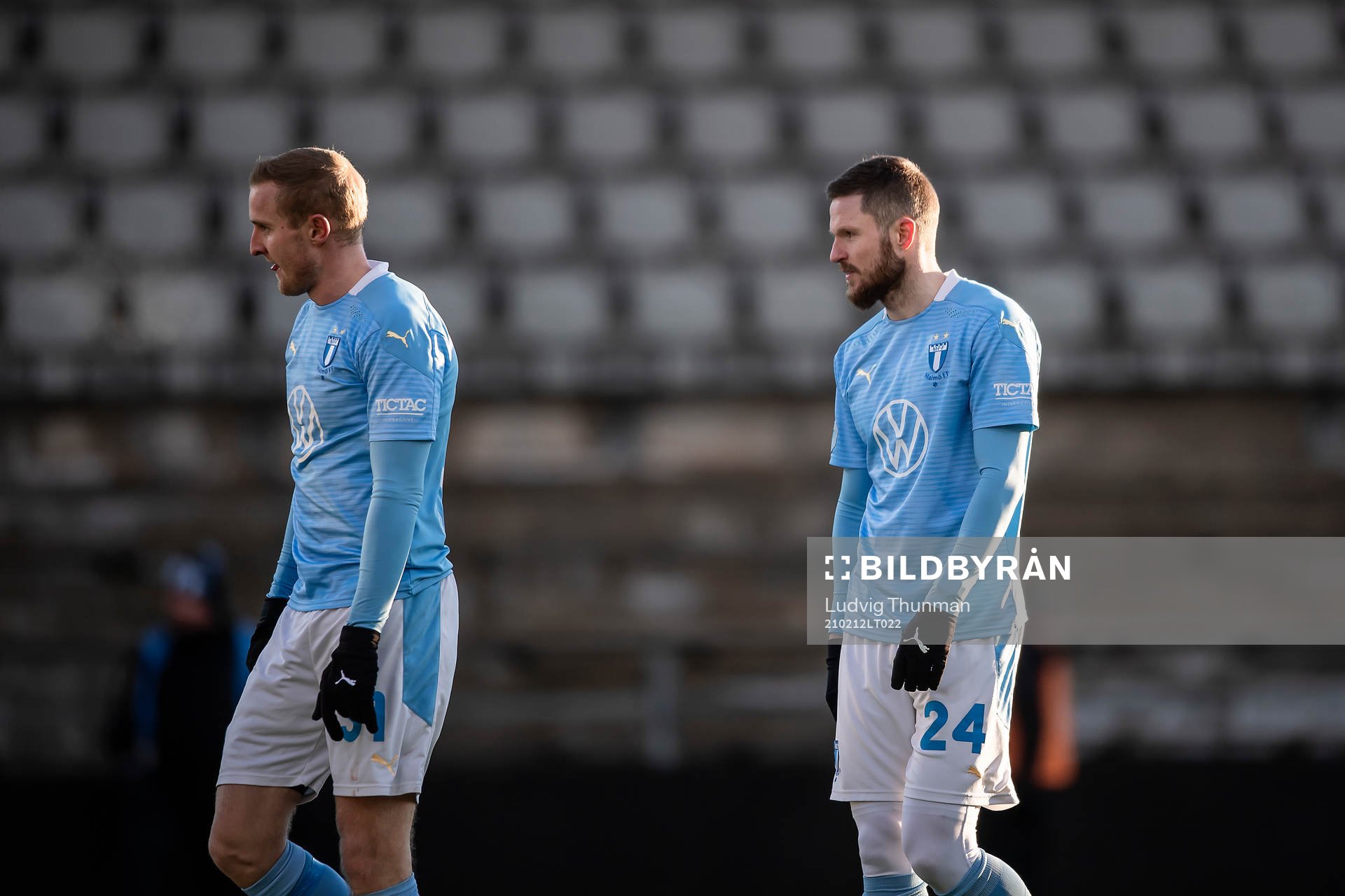 Malmö FFs Franz Brorsson och Lasse Nielsen deppar