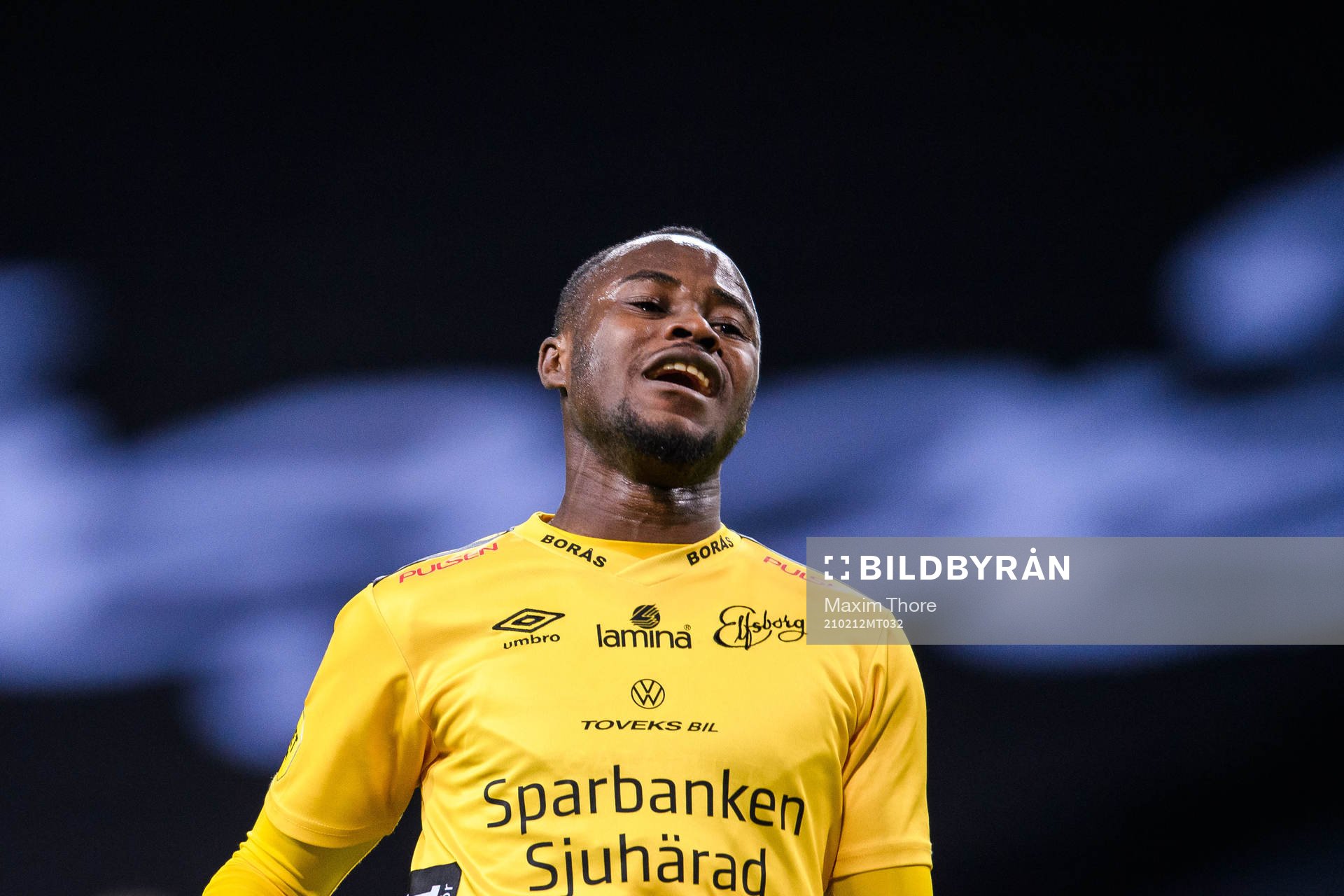 Elfsborgs Prince Isaac Kouame reagerar