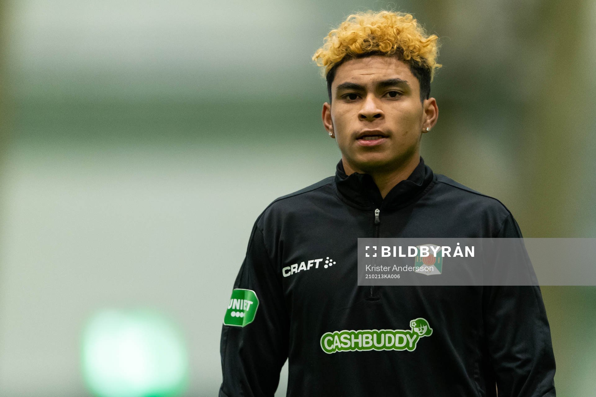 Varbergs Keanin Ayer Boya före träningsmatchen i fotboll