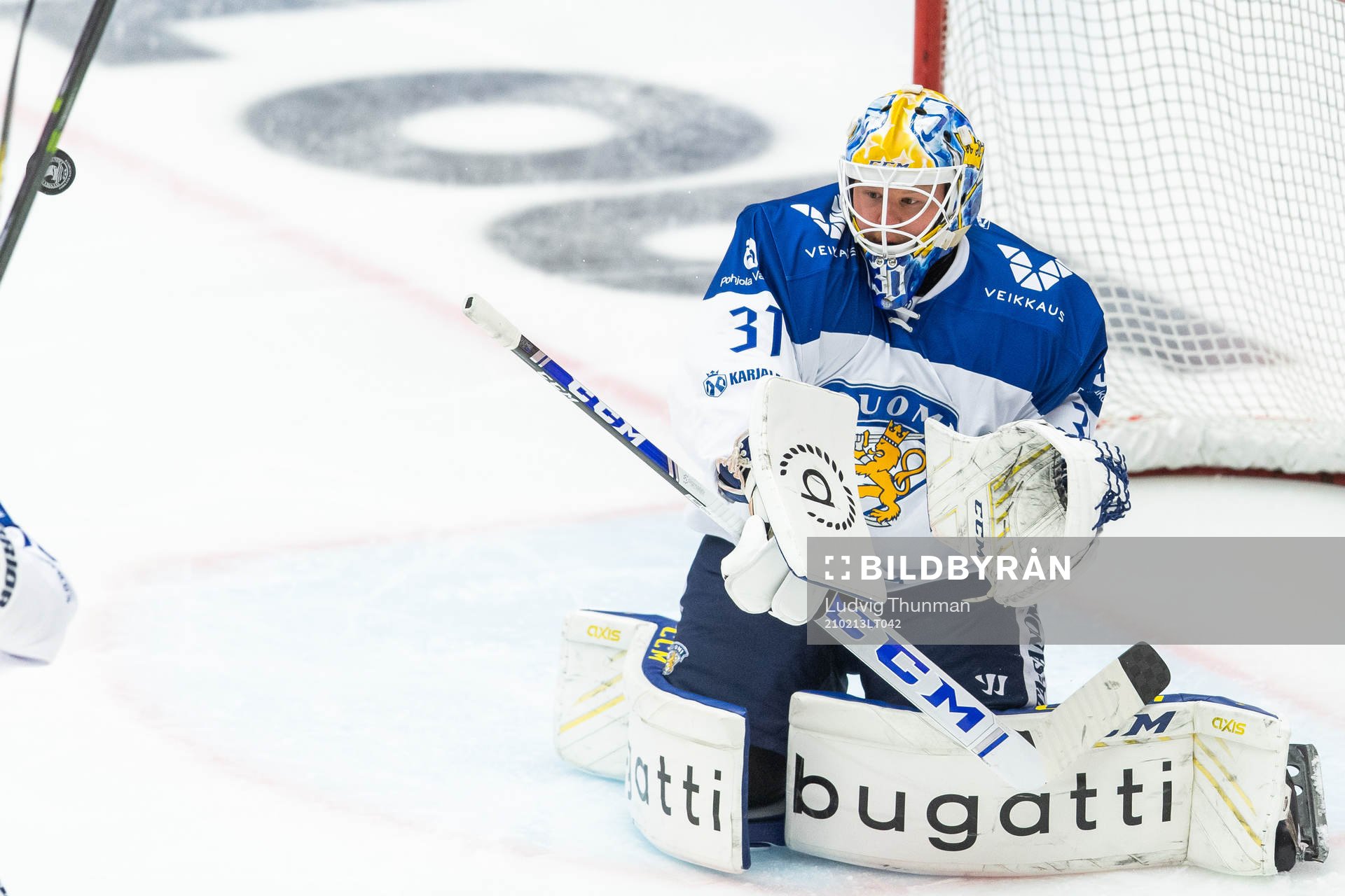 goalkeeper Janne Juvonen of Finland
