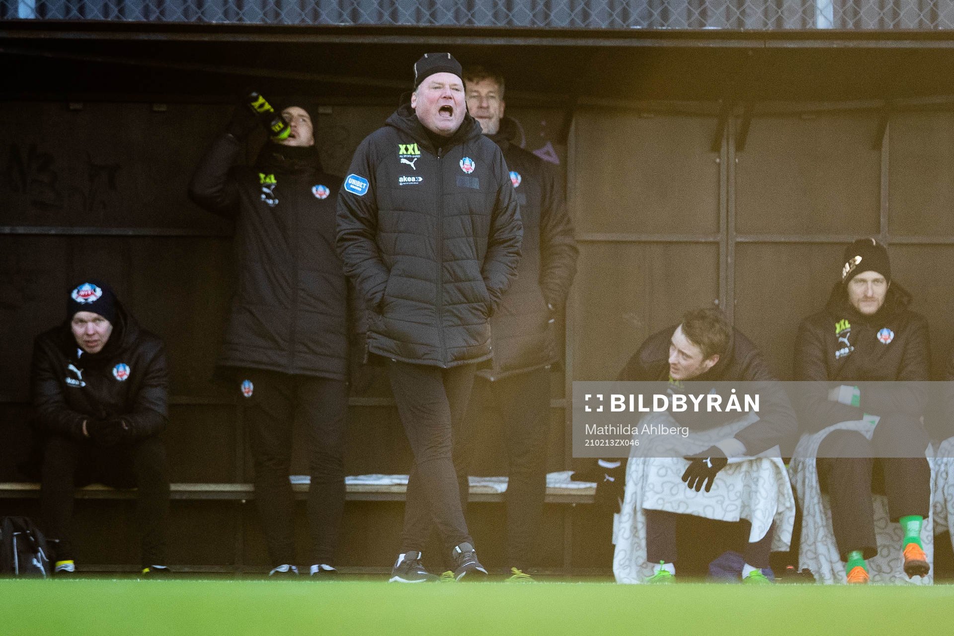 Helsingborgs tränare Jörgen Lennartsson under träningsmatchen i fotboll mellan Helsingborg och IFK Göteborg den 13 februari 2021 i Helsingborg.