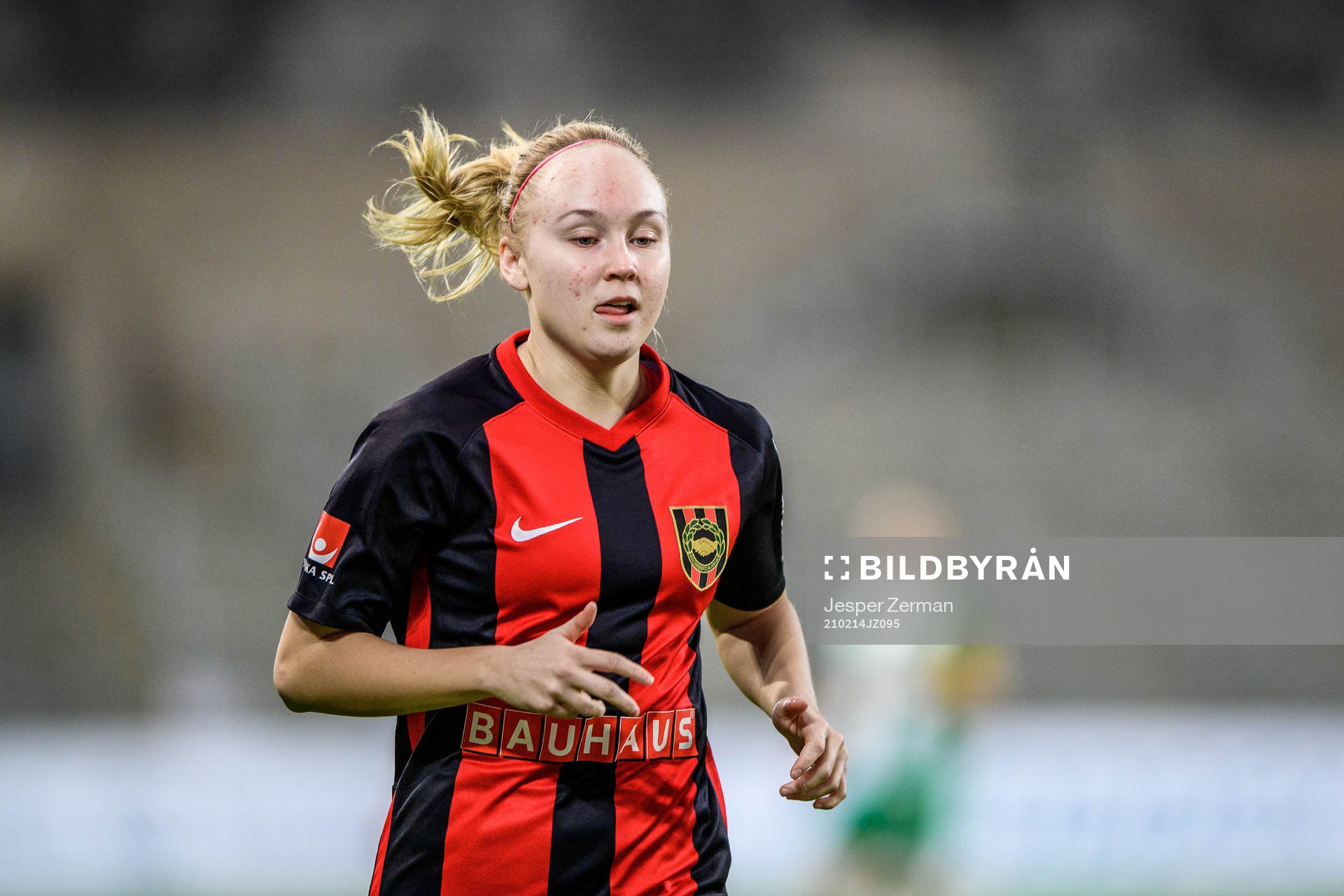 Brommapojkarnas Maja Wiklander under finalen i Volkswagen Challenge mellan Hammarby och Brommapojkarna den 14 februari 2021 i Stockholm.