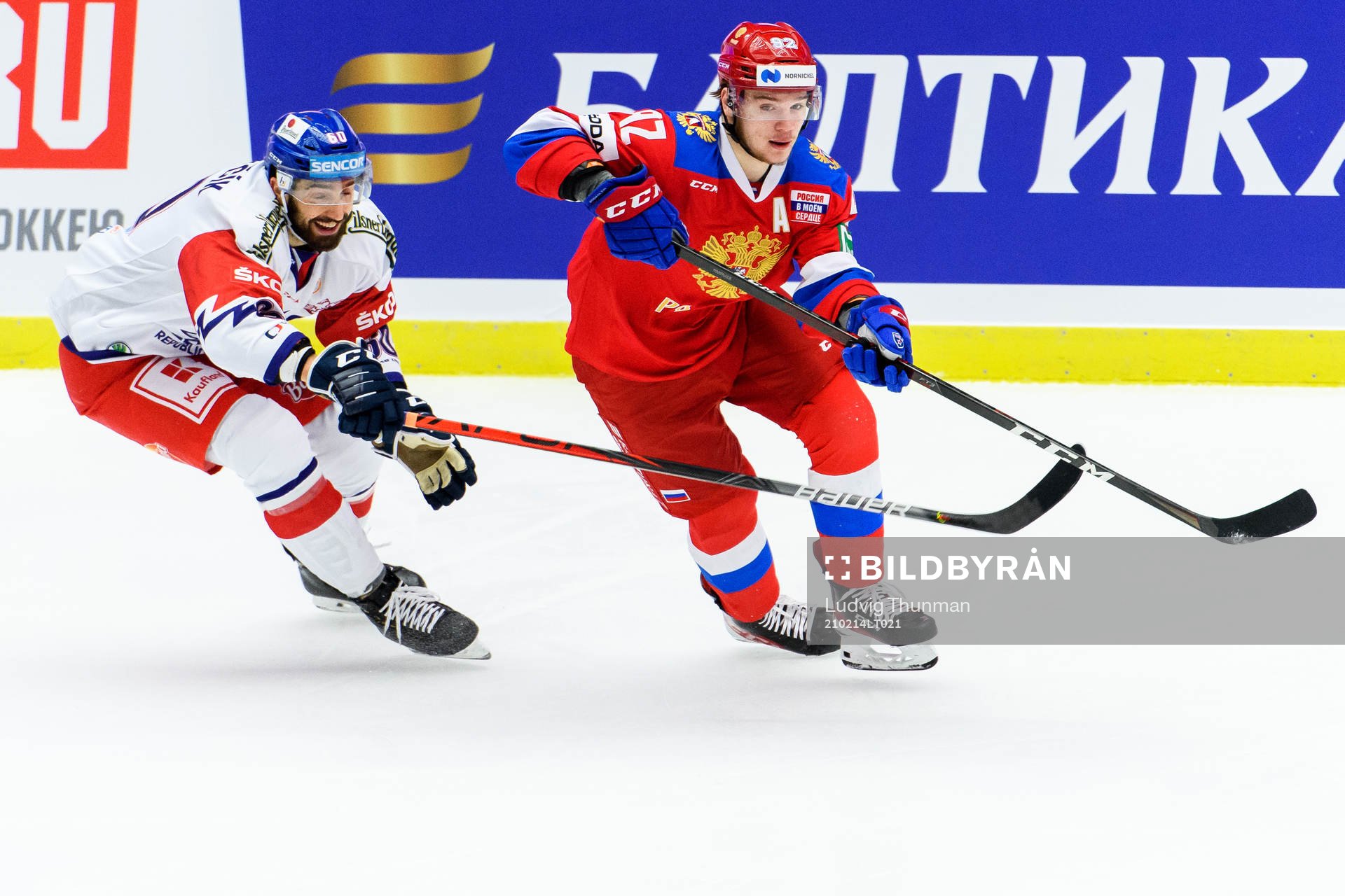 Vasily Podkolzin of Russia and Michal Moravcik of Czech