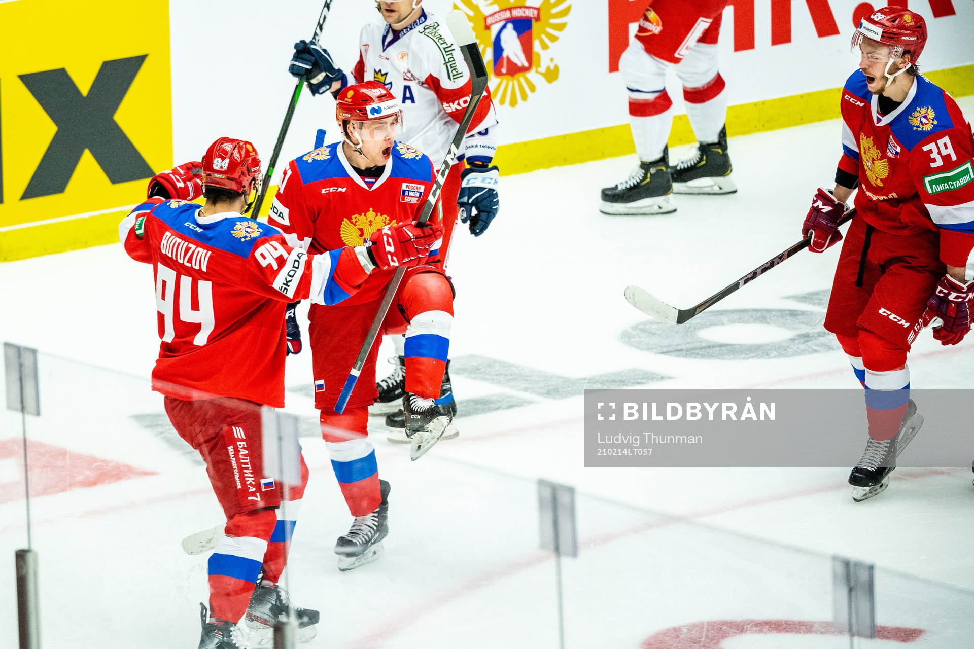Nikolai Kovalenko of Russia celebrates with Vladimir