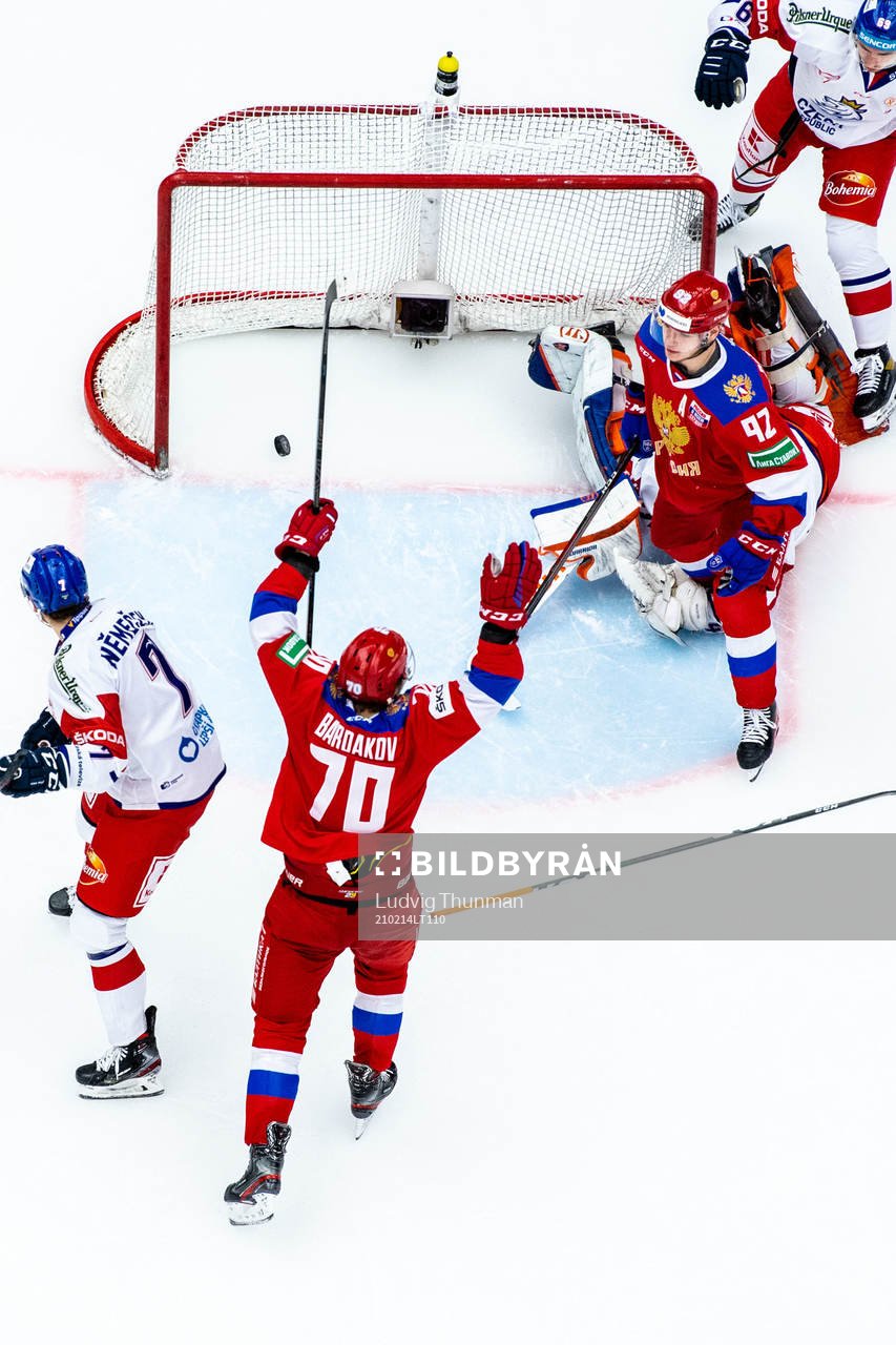 Zakhar Bardakov and Vasily Podkolzin of Russia celebrates