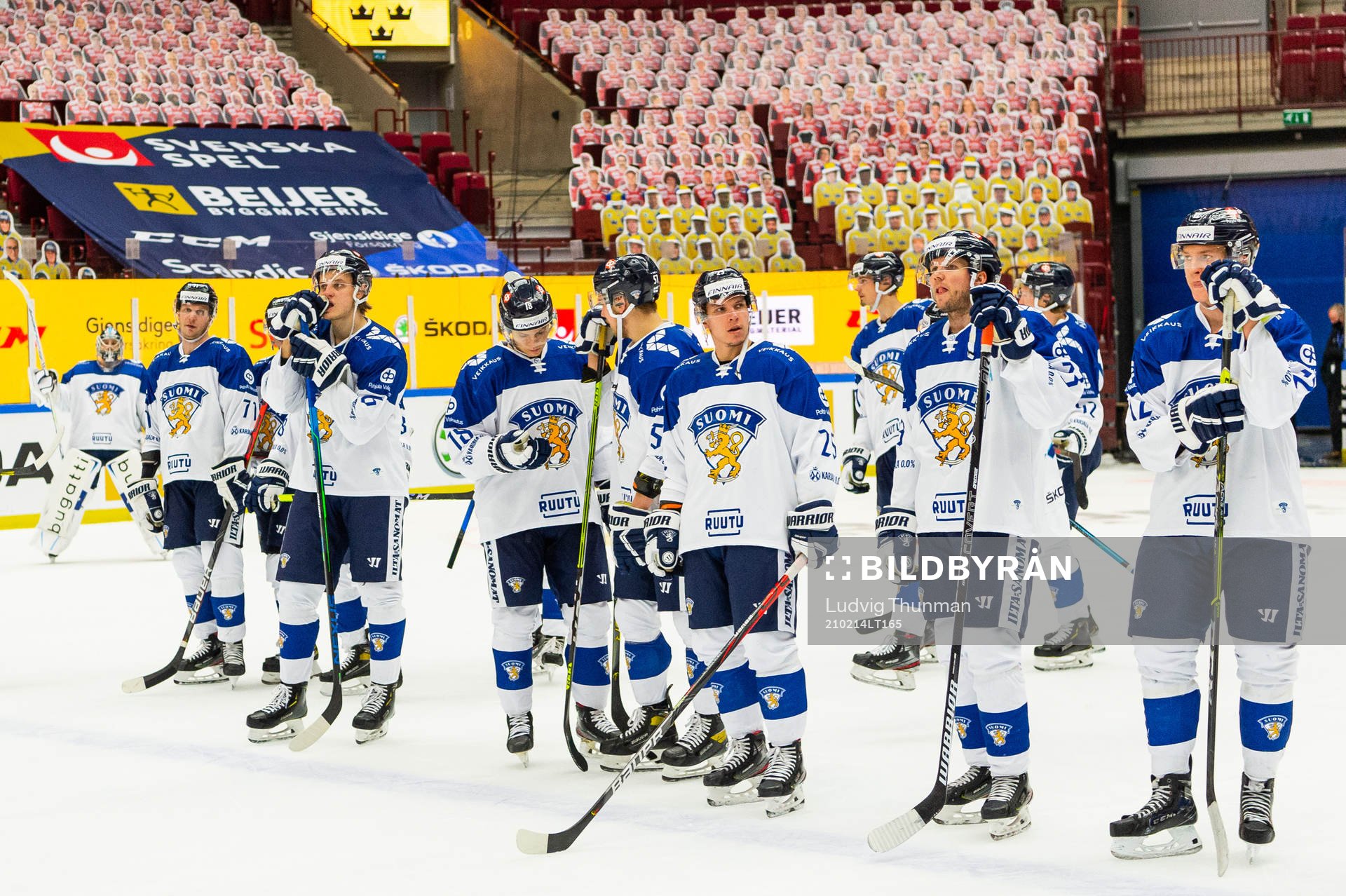 Players of Finland look dejected