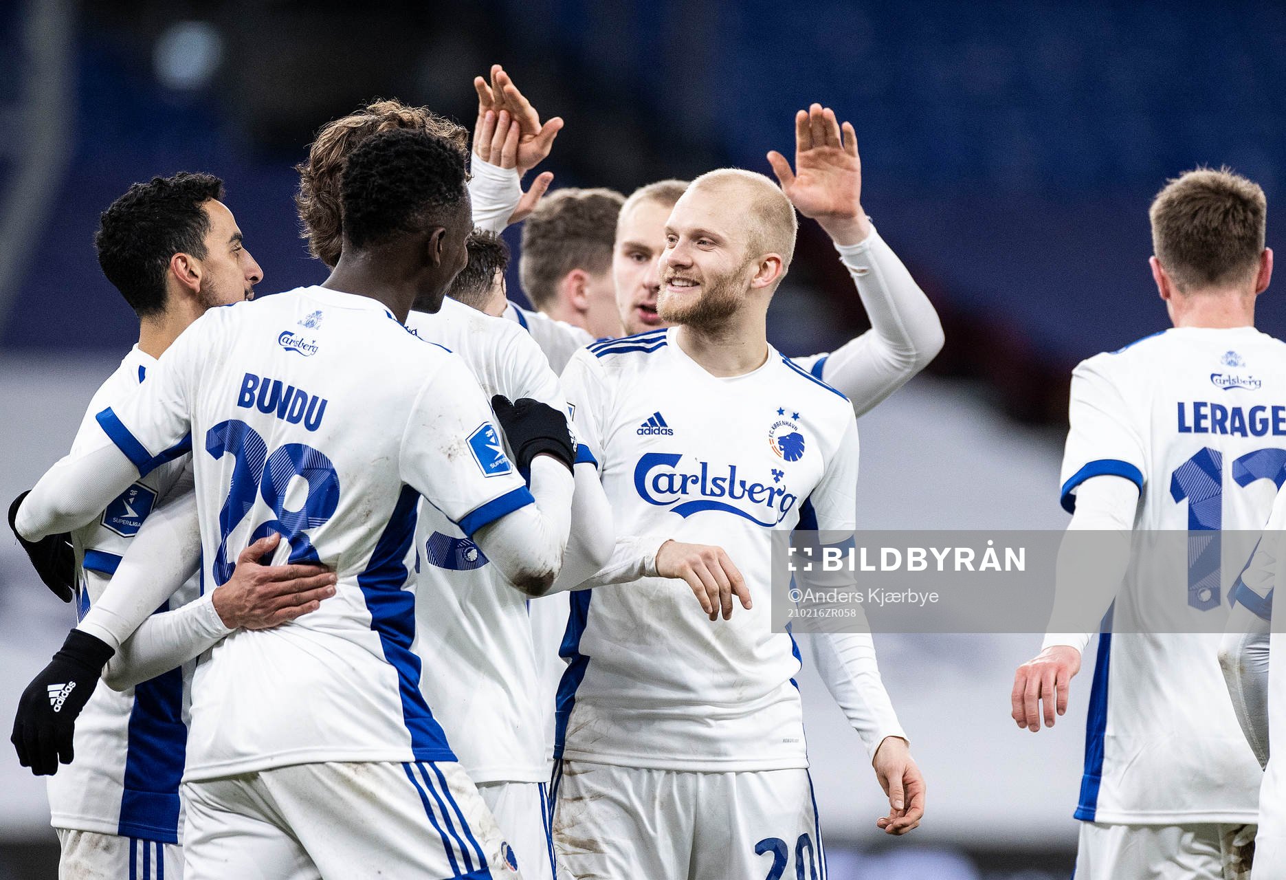  [DK=20210215: Mustafa Bundu (28), FC København, Jonas Wind (23), FC København og Nicolai Boilesen (20), FC København]