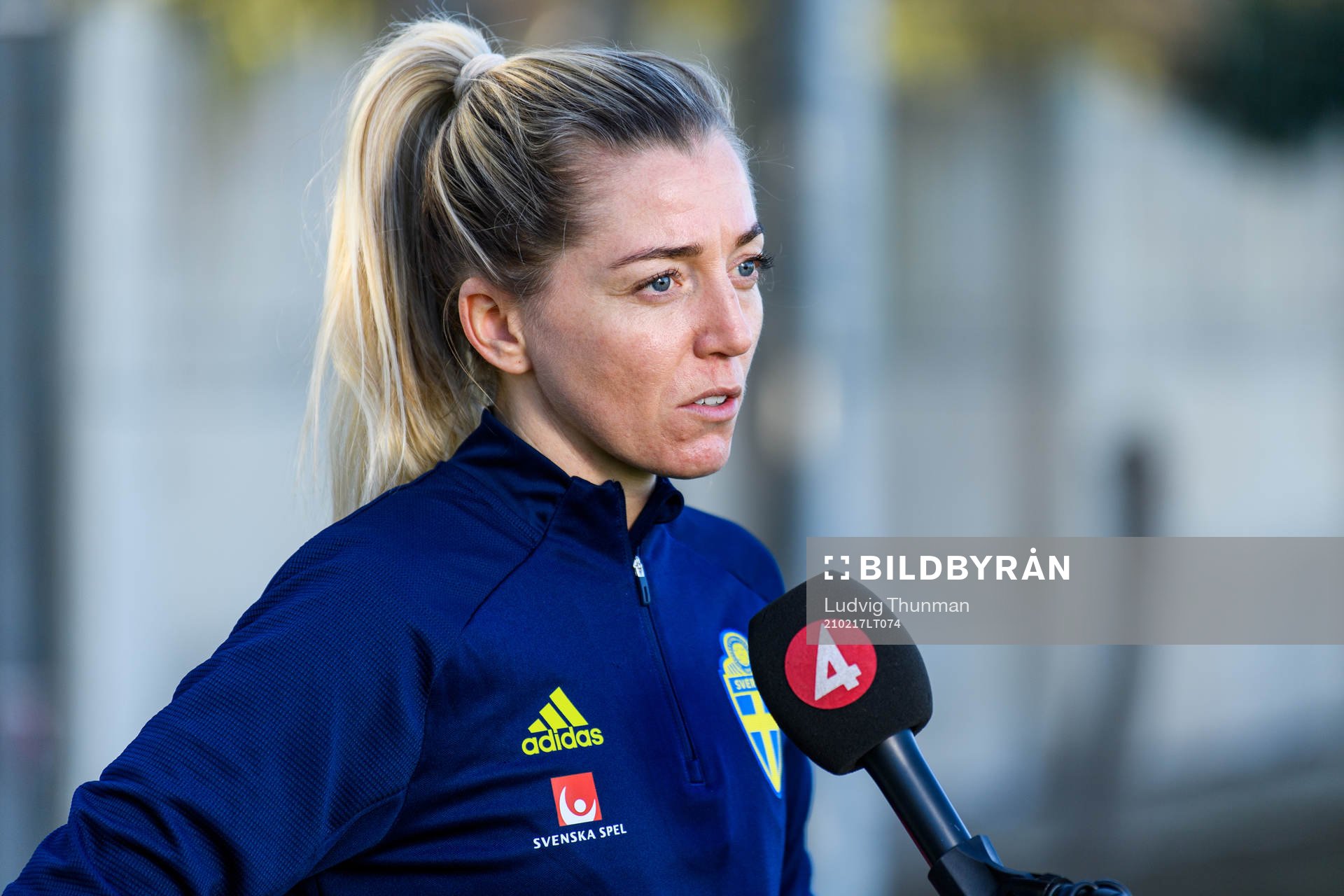Linda Sembrant is interviewed by the media