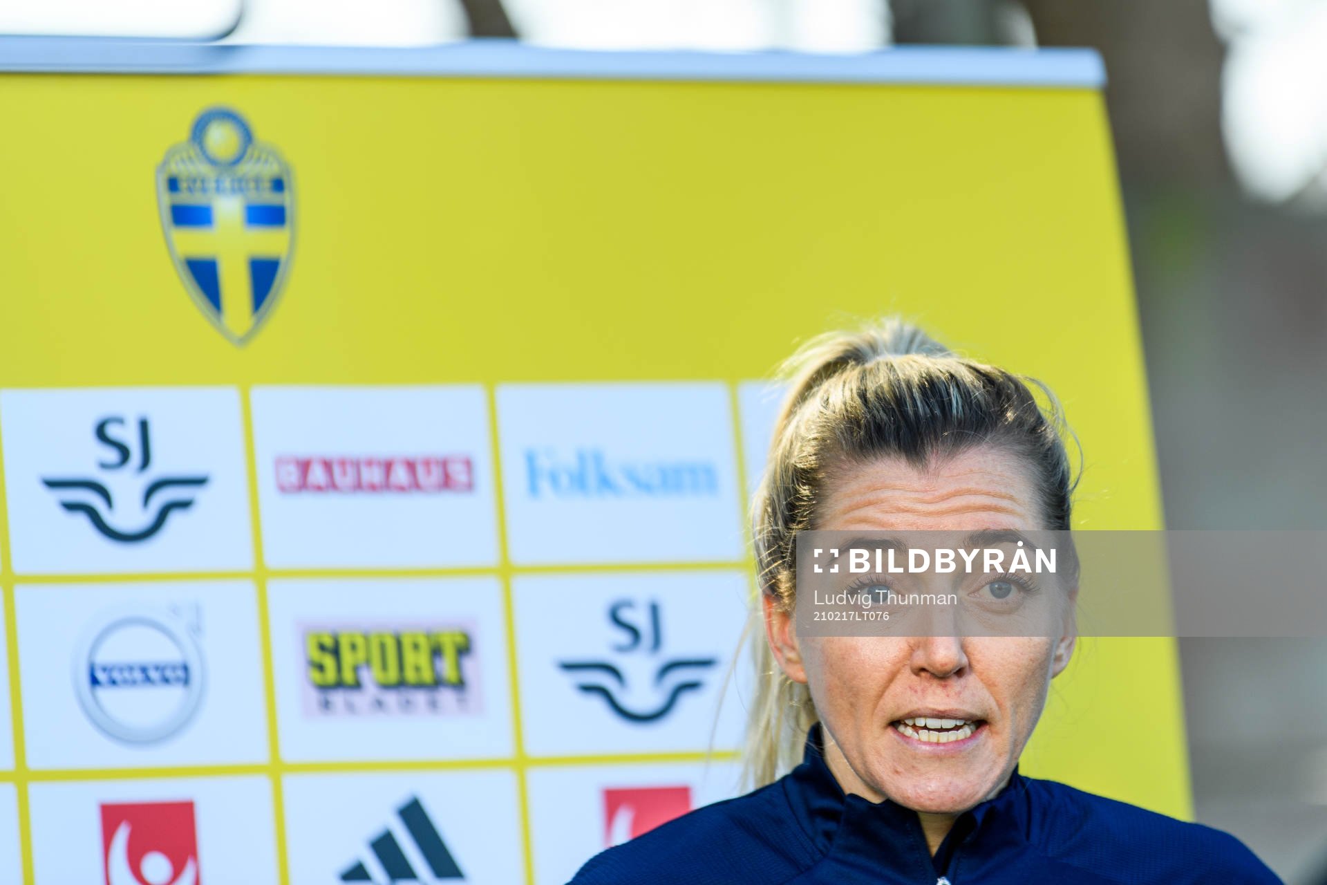Linda Sembrant is interviewed by the media